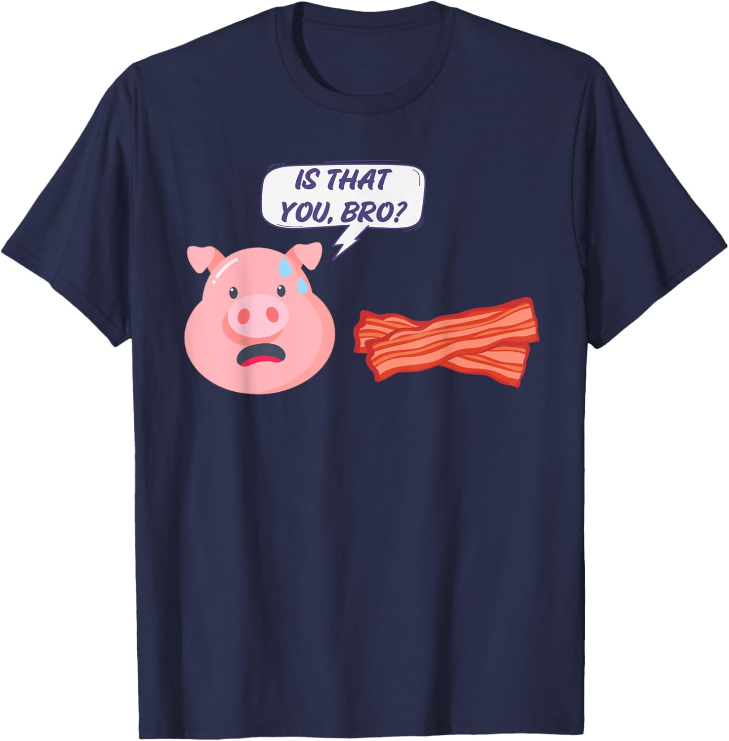 Funny Bacon Lover T-Shirt with Humorous Pig Design for Foodies - 20