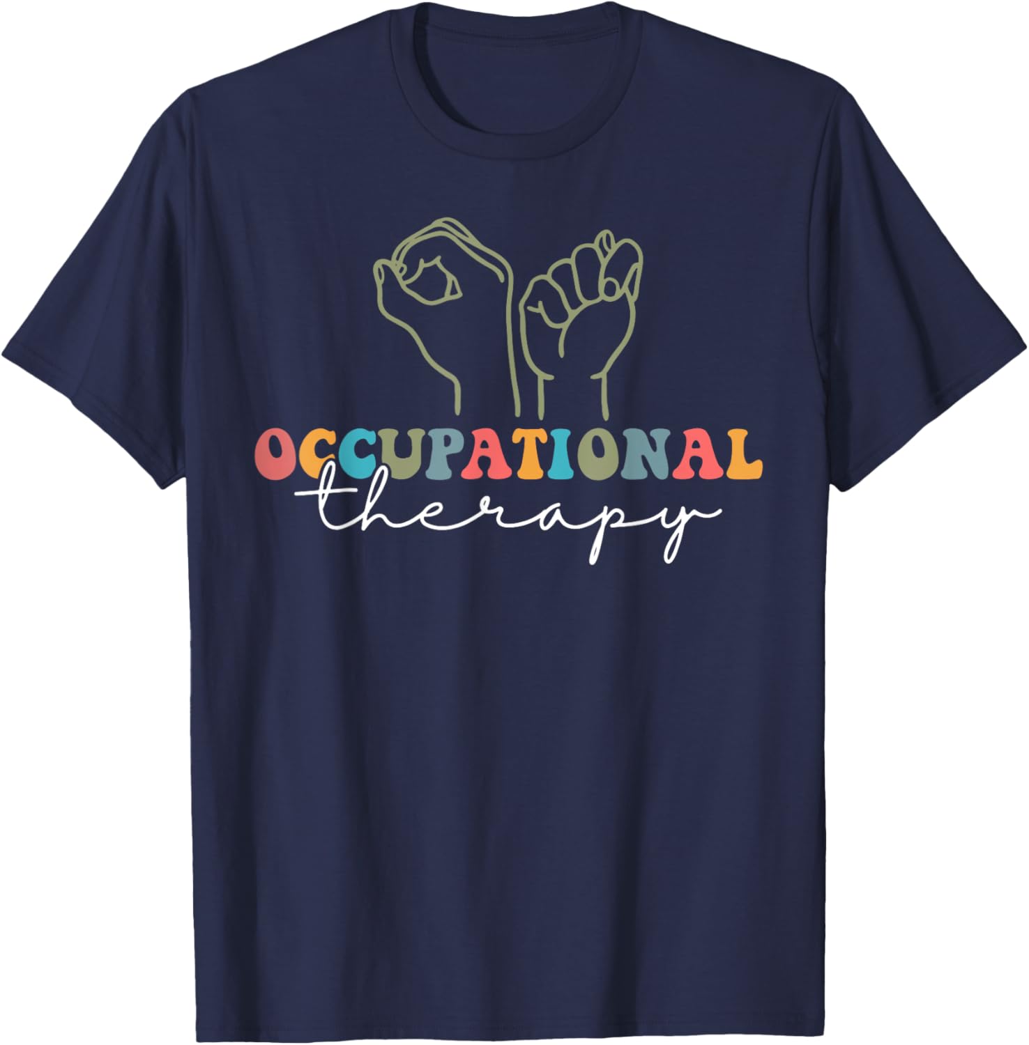 Retro OT Sign Language Therapist T-Shirt for Occupational Therapy Fans - 4