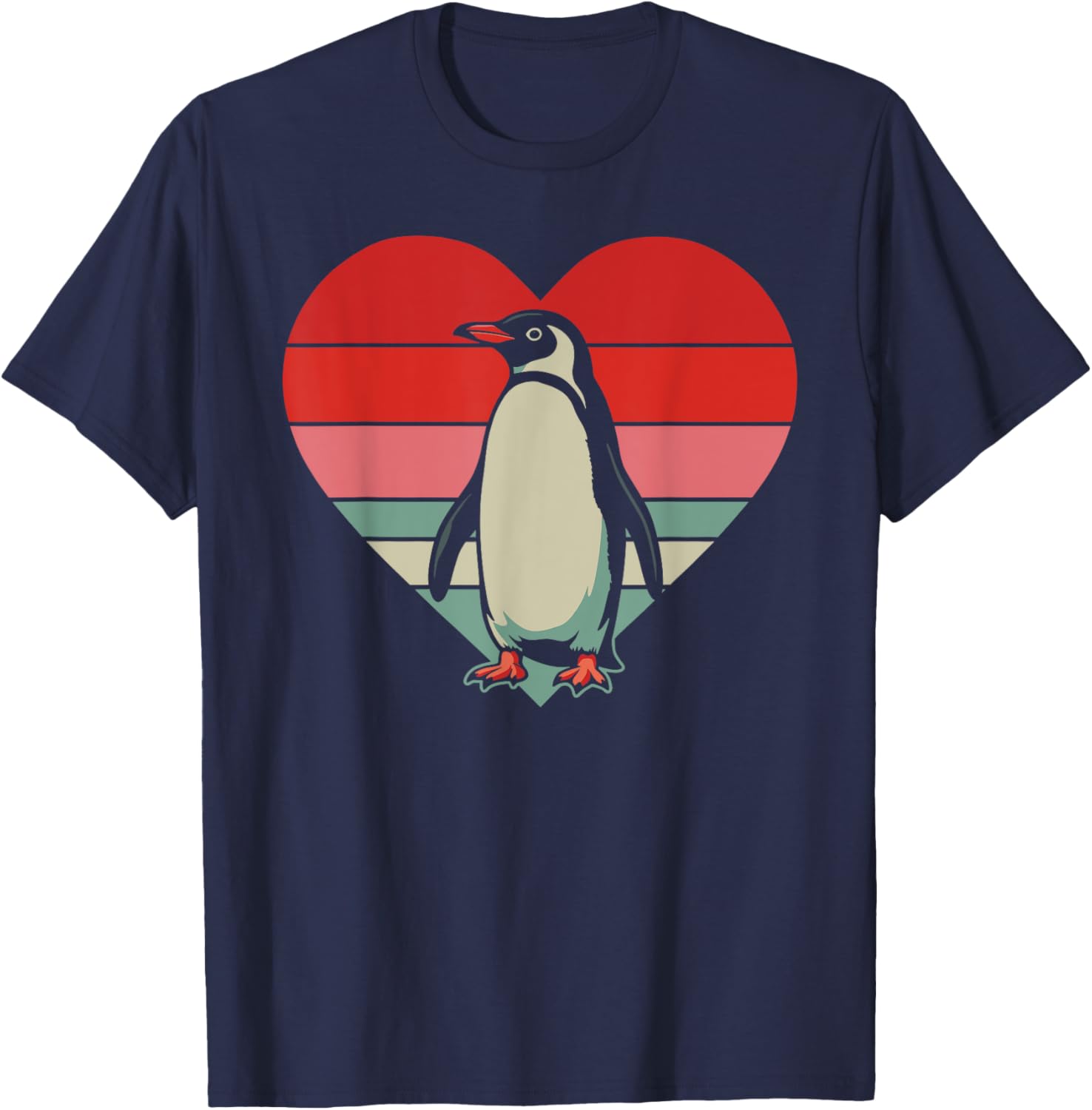Retro Penguin Heart Vintage Valentine T-Shirt for Family Fun - 6