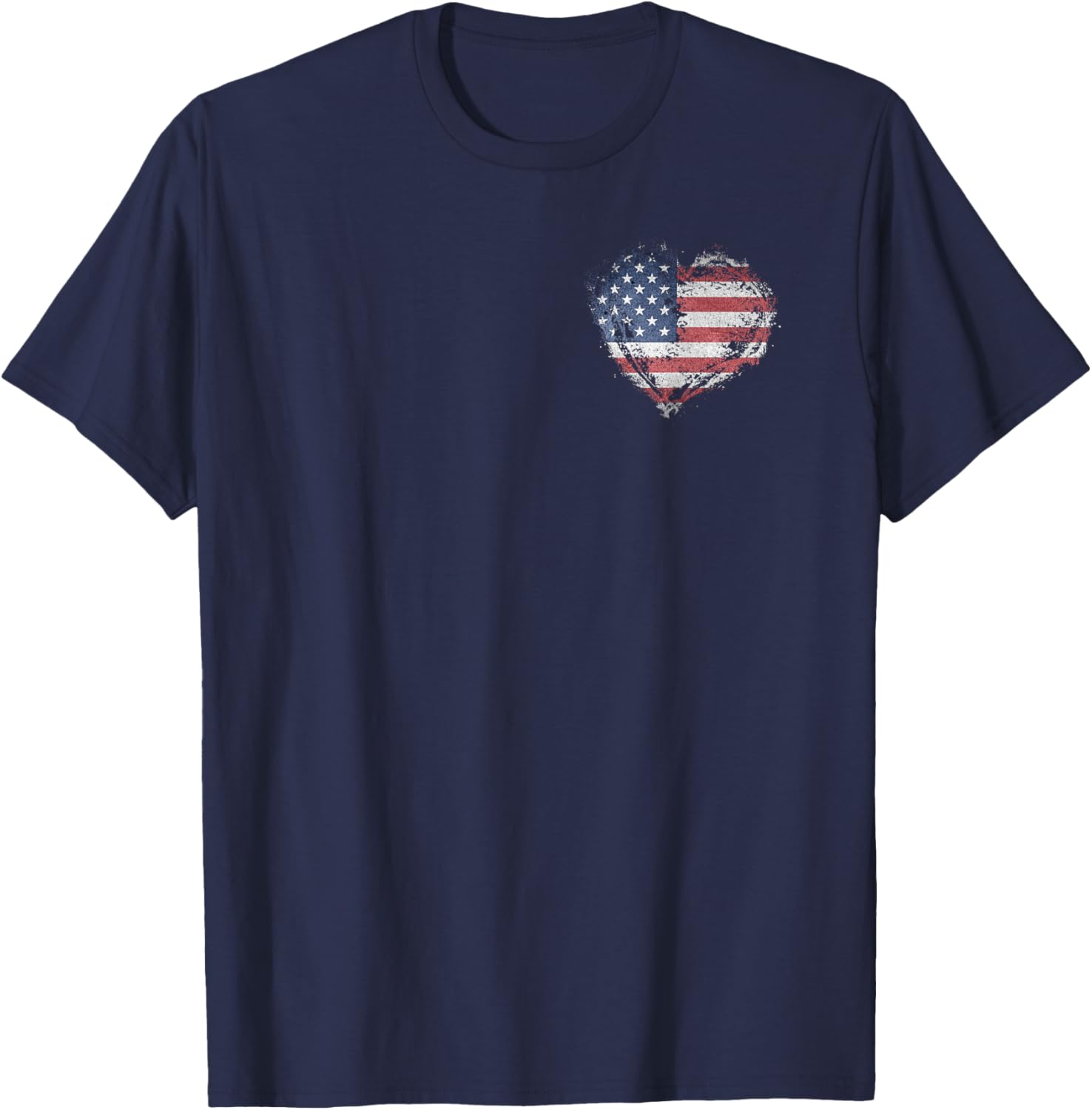 Stylish Heart Shape American Flag T-Shirt for All-American Fashion - 16