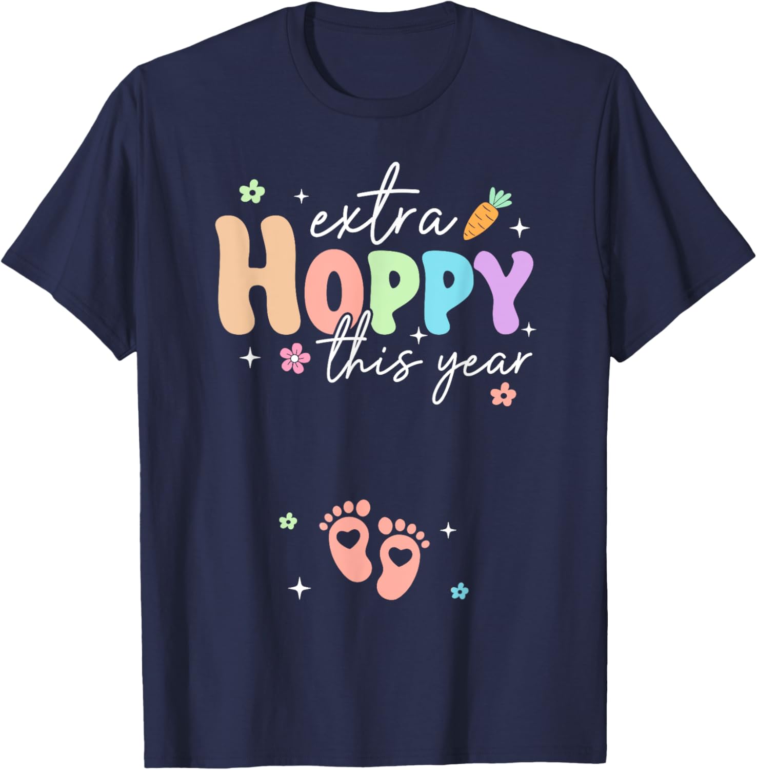 Expecting Baby Footprints Easter Day Gender Reveal T-Shirt for Moms - 11