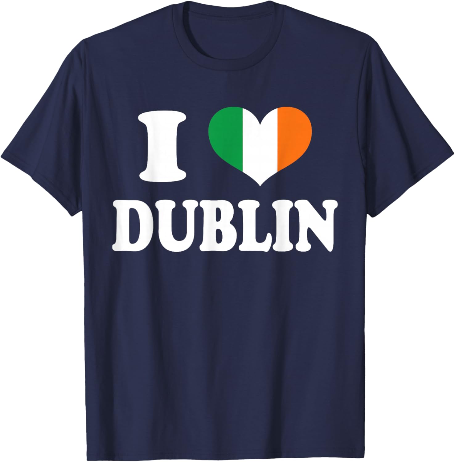 I Love Dublin St Patricks Day T-Shirt with Ireland Flag Heart Design - 7