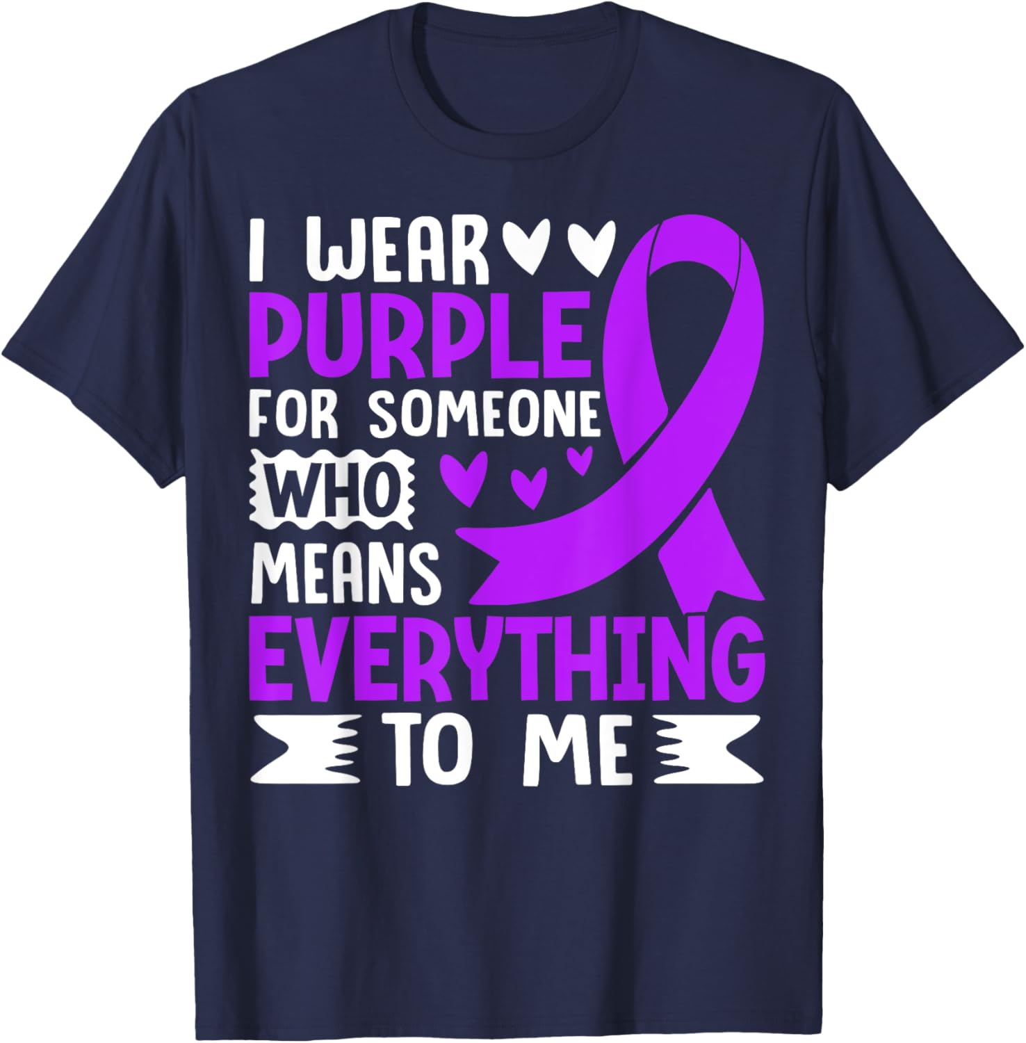 I Wear Purple T-Shirt for Someone Special - Meaningful Gift Apparel - 12
