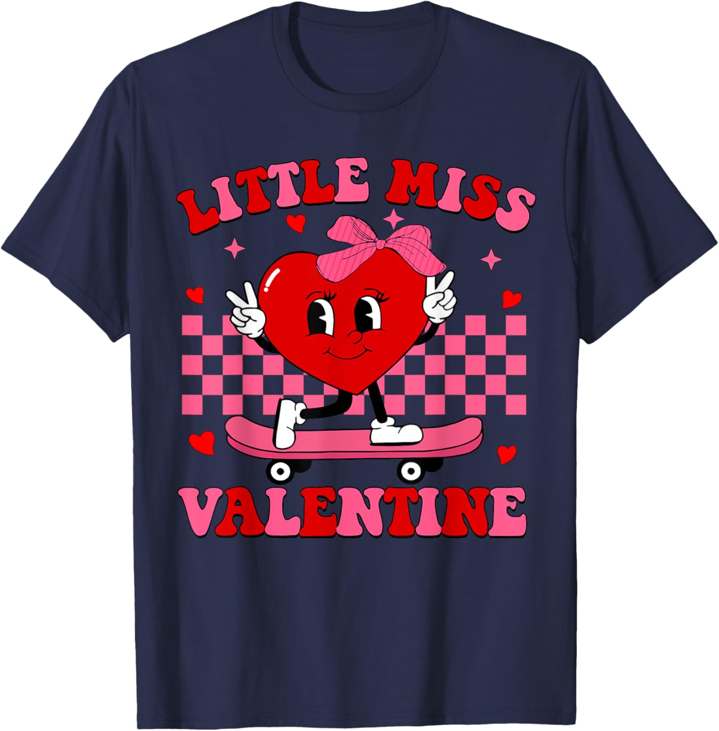 Little Miss Valentine Heart Skateboard T-Shirt for Fun-Loving Women - 7