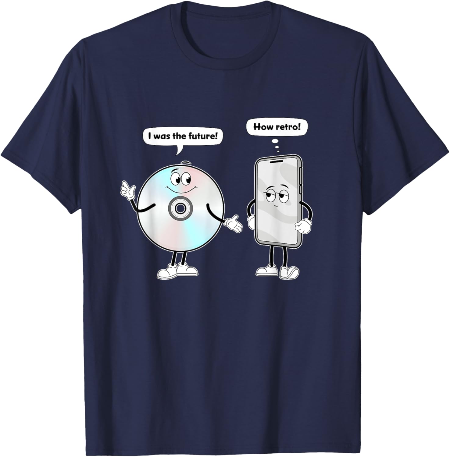 CD vs Smartphone Technology Past vs Future T-Shirt for Music Lovers - 3