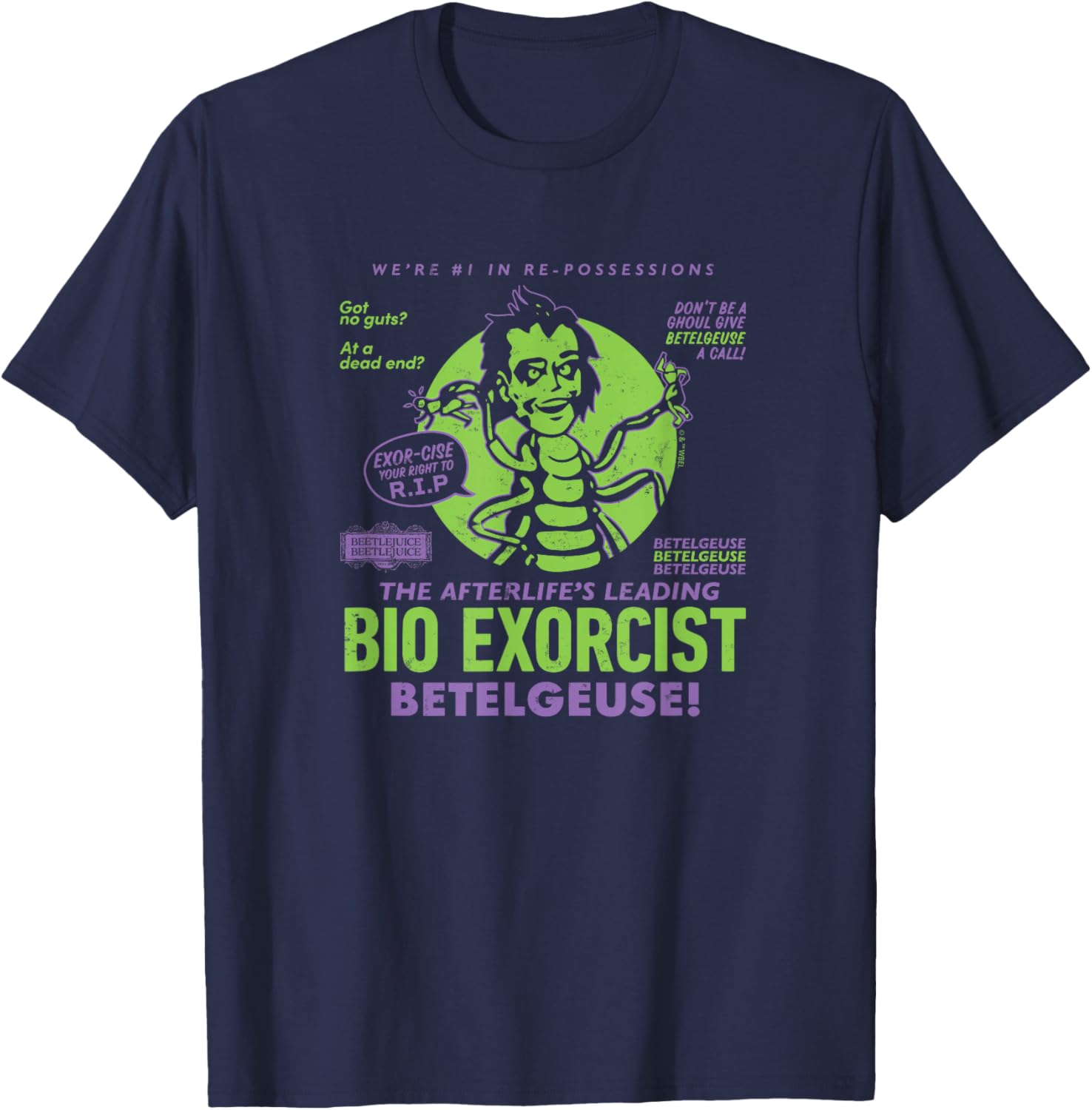 Beetlejuice Bio Exorcist Betelgeuse T-Shirt for Fans of Humor and Horror - 3