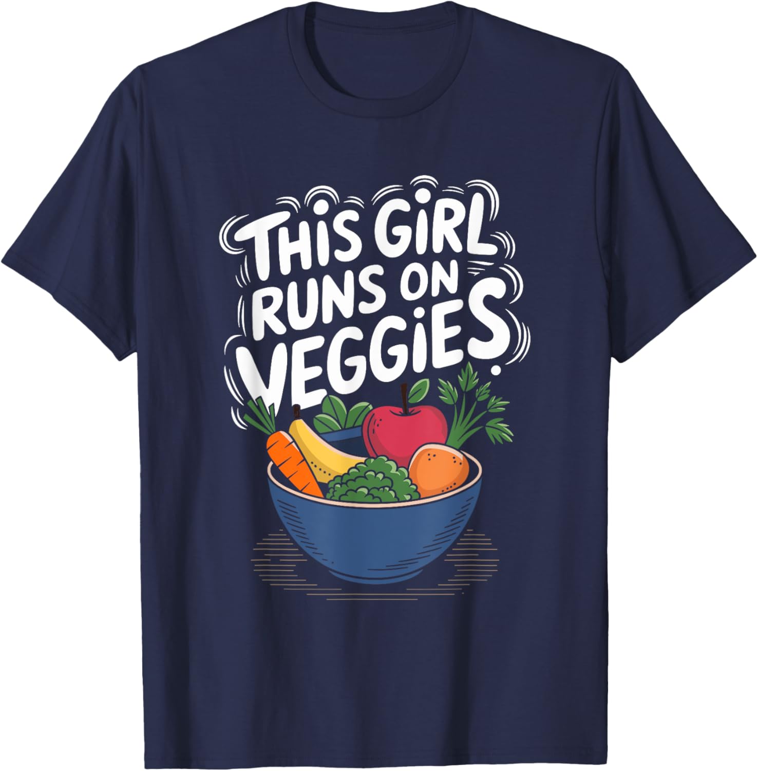 This Girl Runs On Veggies Vegan T-Shirt for Plant Based Food Lovers - 8