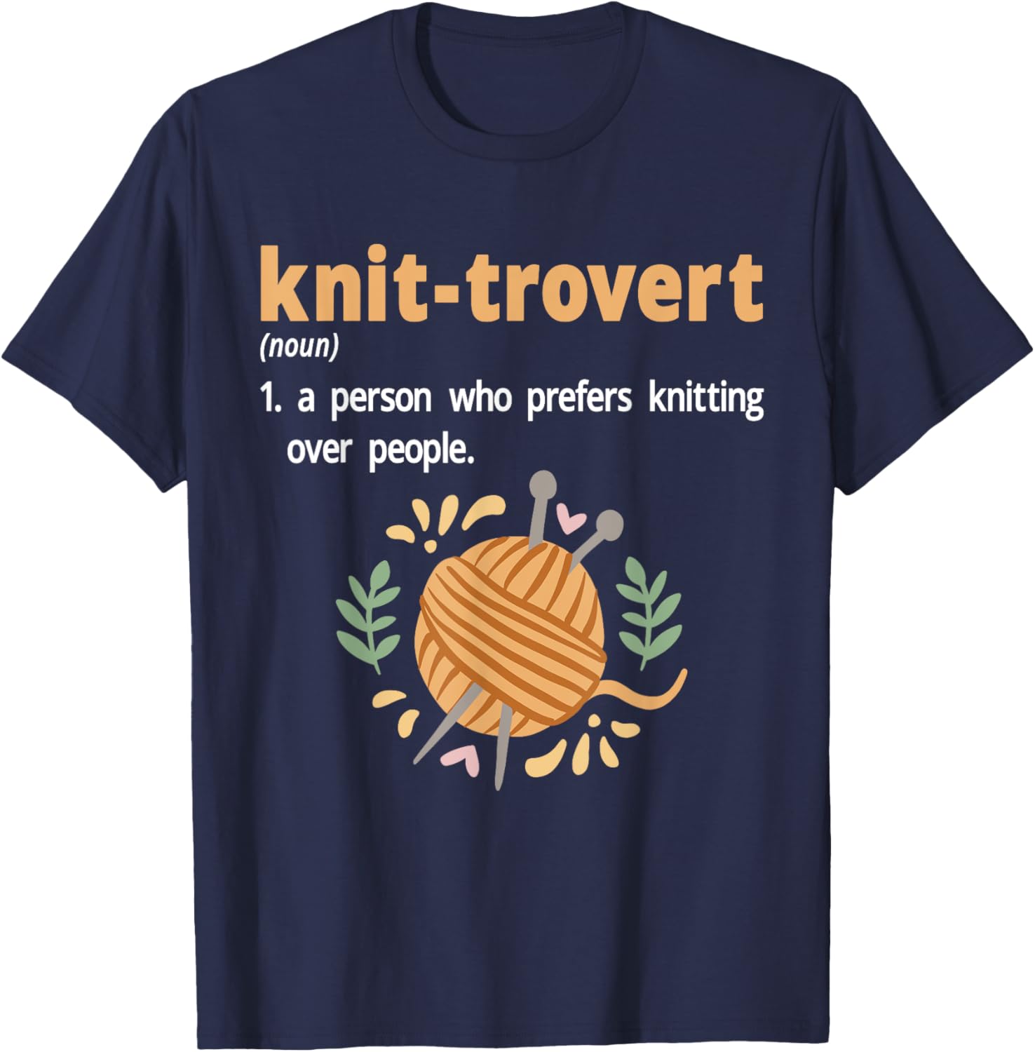 Knit-trovert Introvert Humor T-Shirt for Knitters - Perfect Gift Idea - 6
