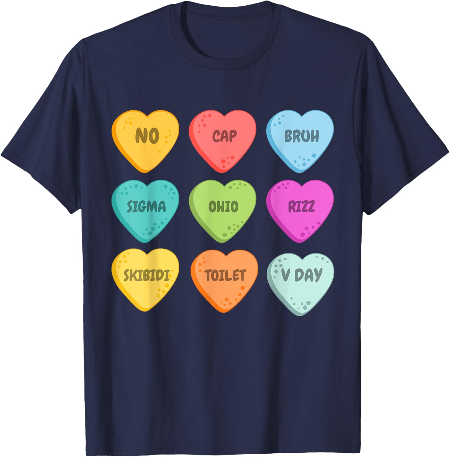 Skibidi Valentine's Day Rizz Candy Heart T-Shirt for Groovy Love Vibes - 13