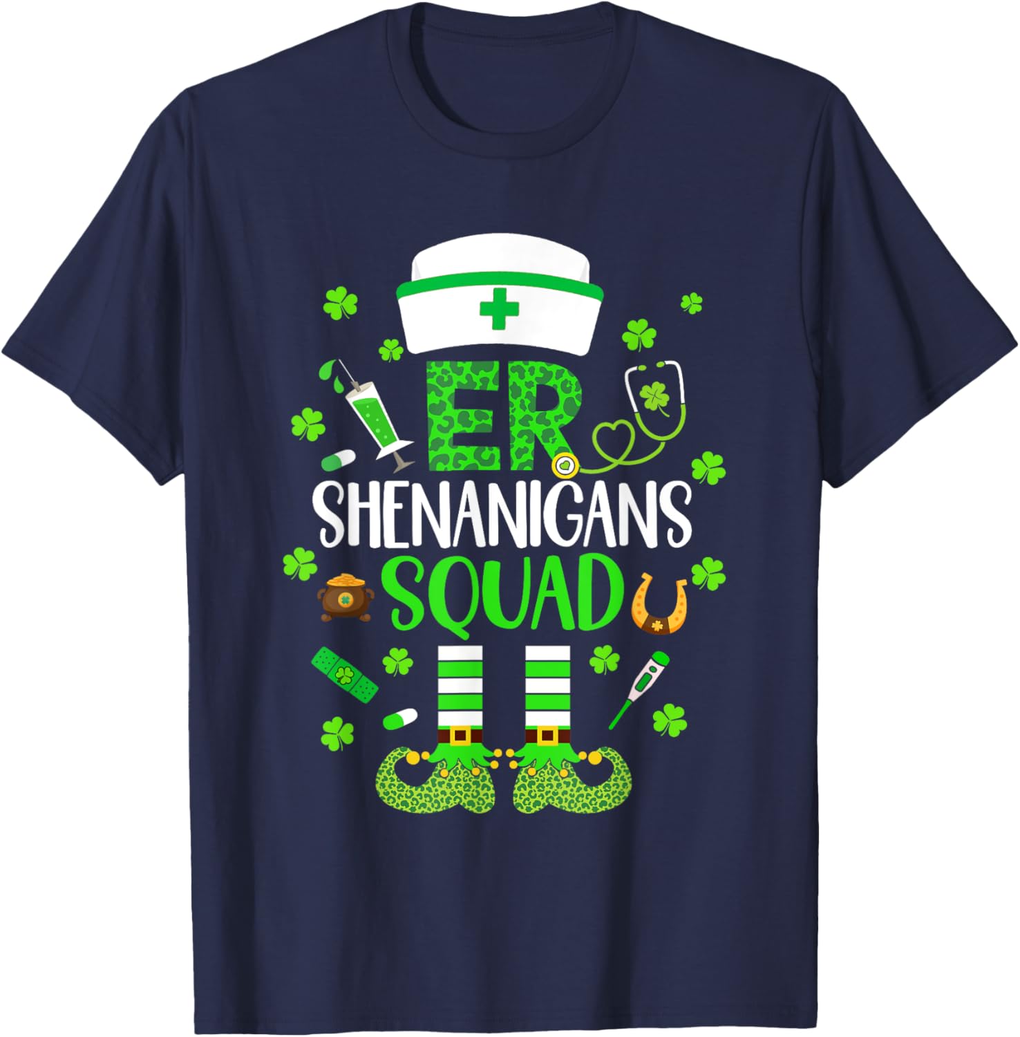 ER Nurse Shenanigans Squad St Patricks Day T-Shirt for Fun Emergencies - 5