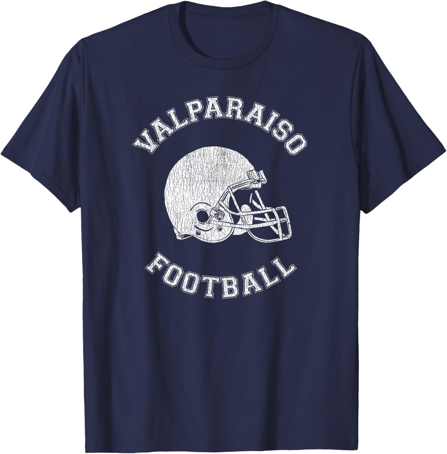 Valparaiso Retro 1980s Distressed Football T-Shirt for Vintage Style Lovers - 25