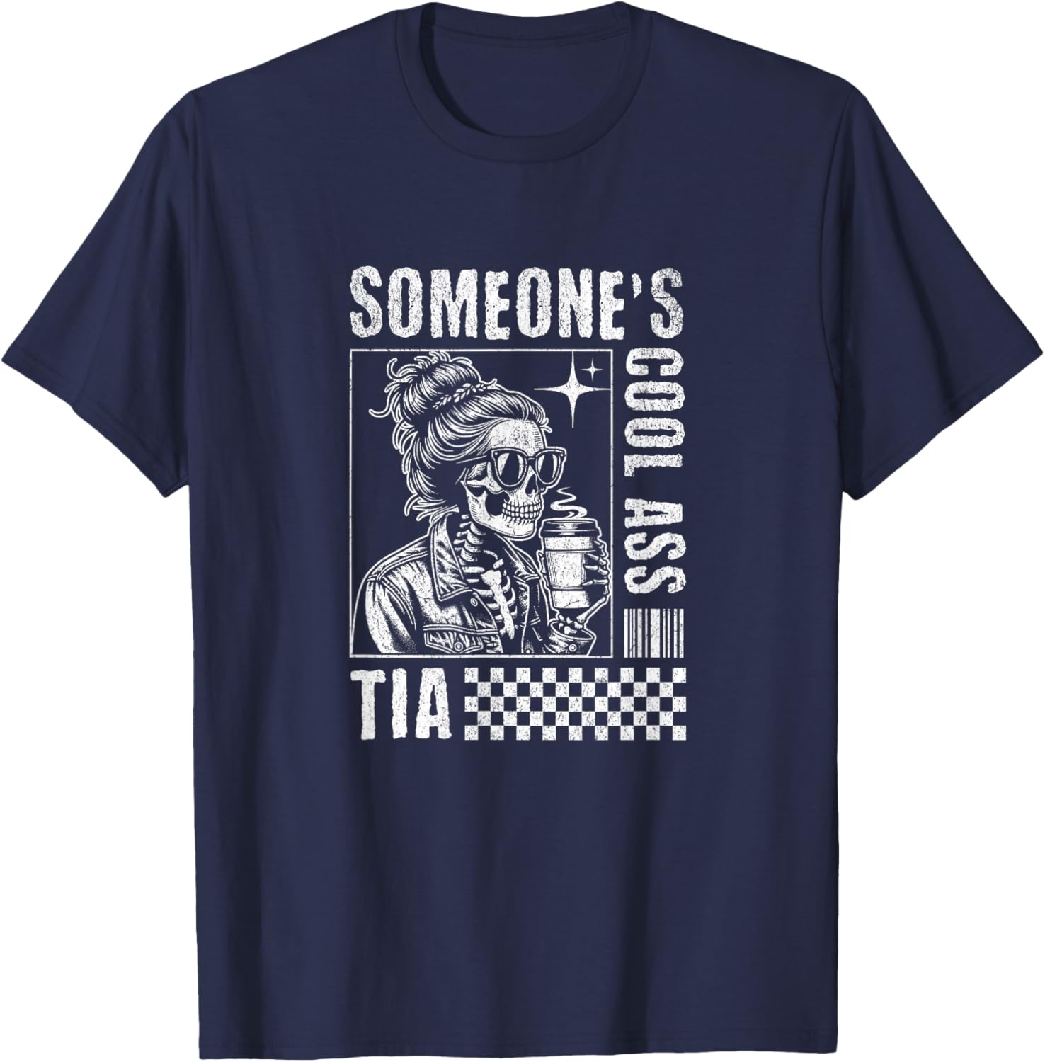 Funny Skeleton Coffee T-Shirt for Cool Tia - Perfect Gift Idea - 6