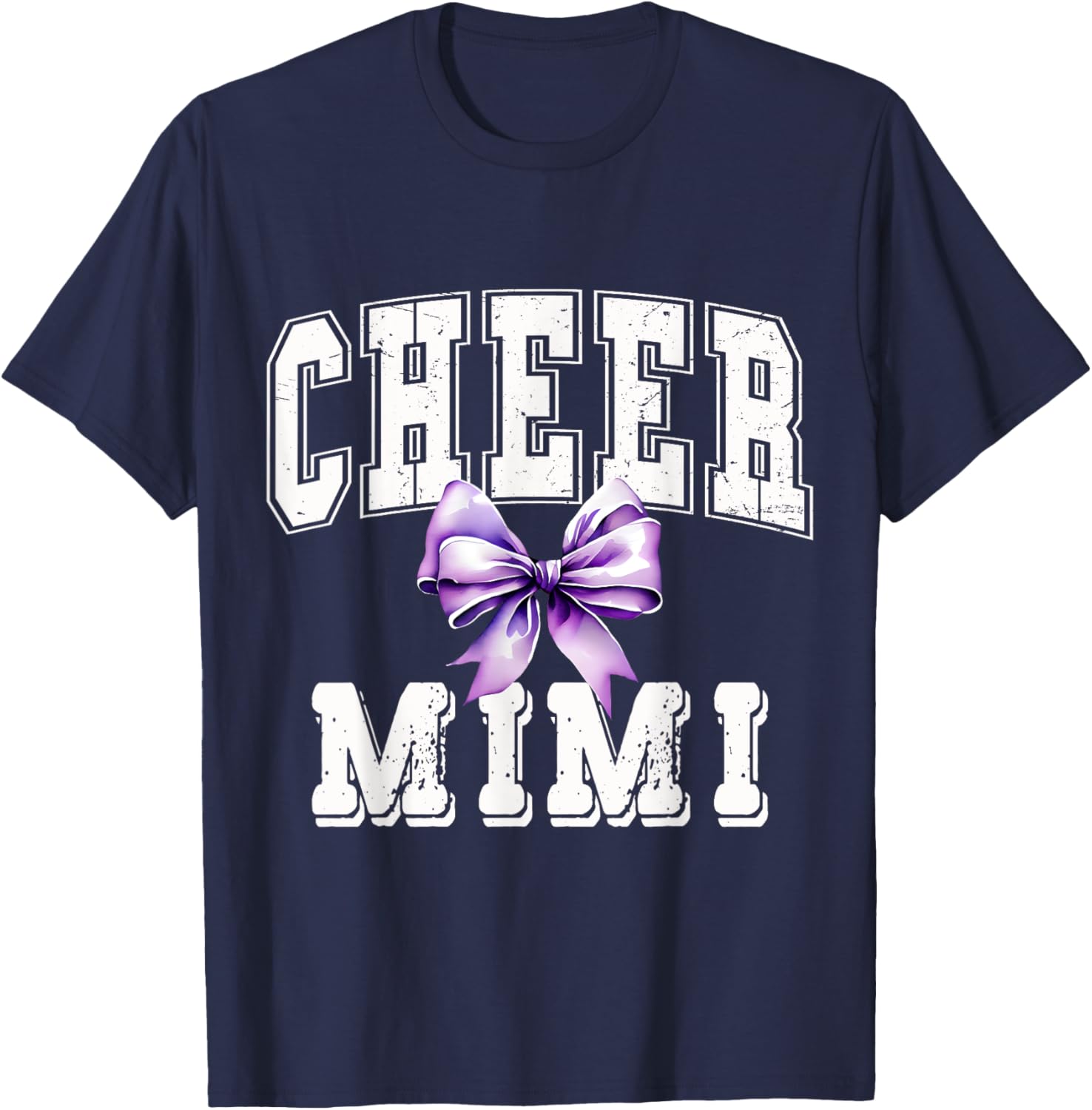 Cheer MIMI Coquette Purple Bow Cheerleader T-Shirt for Stylish Fans - 15