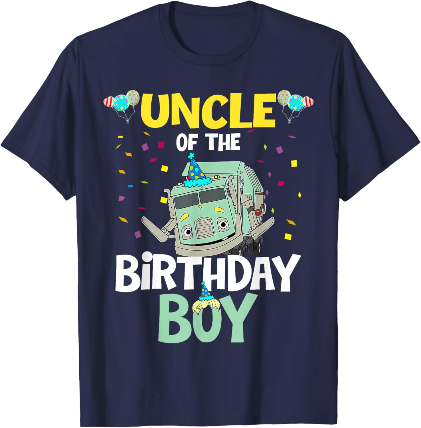 Uncle of the Birthday Boy Garbage Truck T-Shirt Fun Recycling Gift - 2