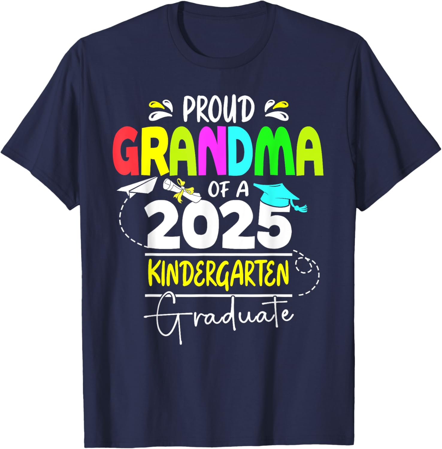 Proud Grandma 2025 Kindergarten Graduate T-Shirt for Celebrating Success - 2