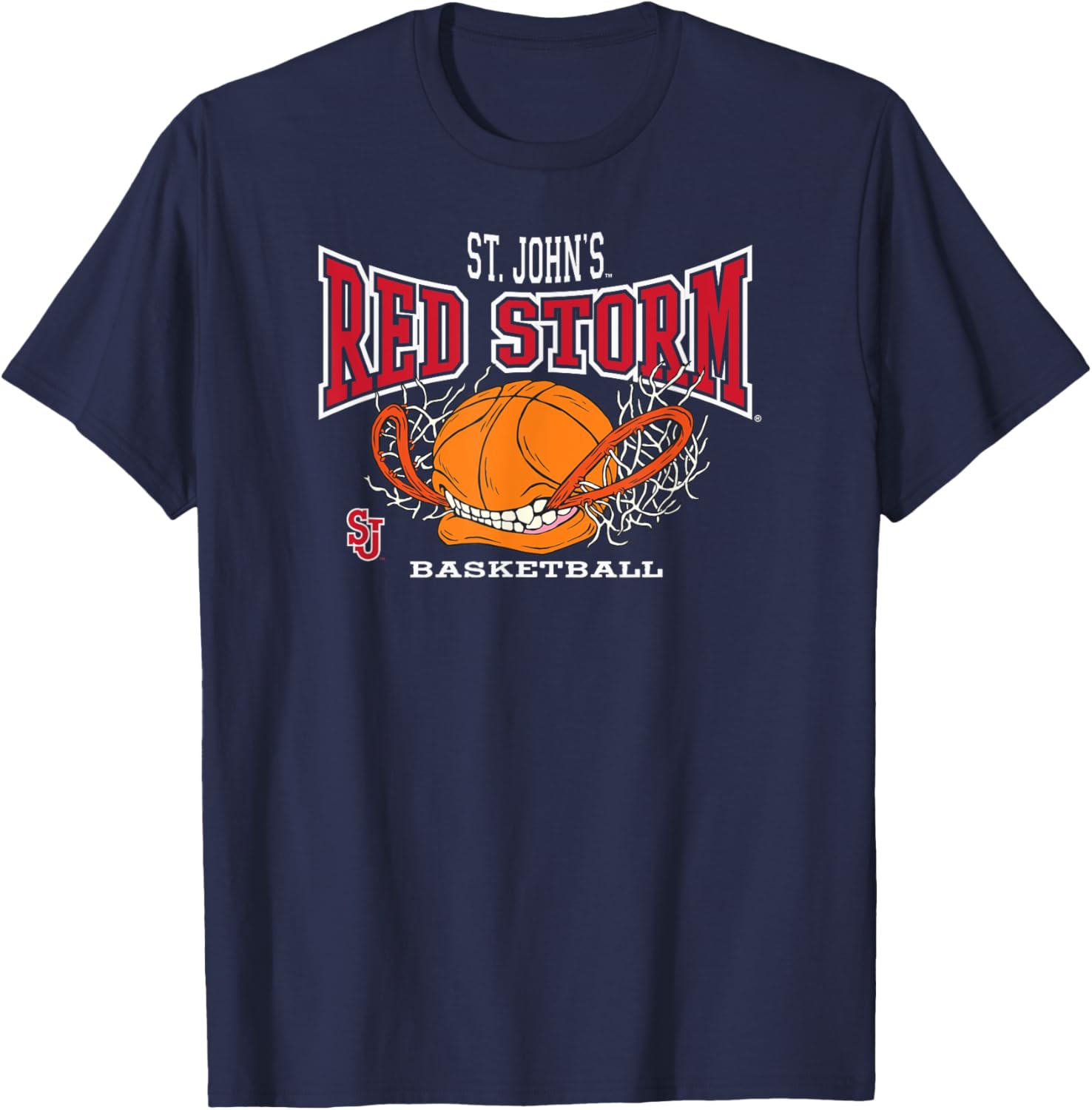 St John's Red Storm Basketball Bite Navy T-Shirt for Fans and Players - 1