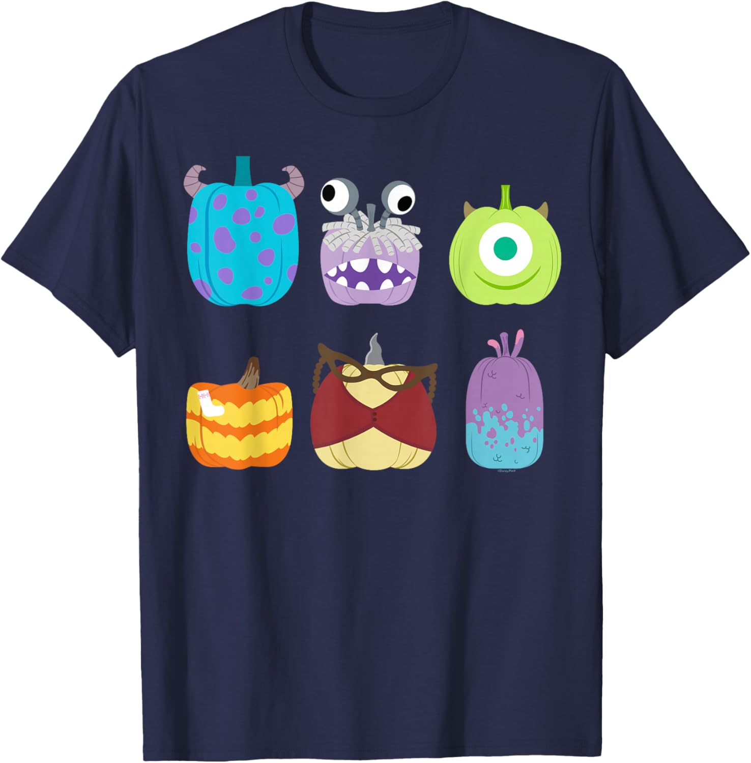 Disney Pixar Monsters Inc Halloween Pumpkin Grid T-Shirt for Kids and Adults - 21