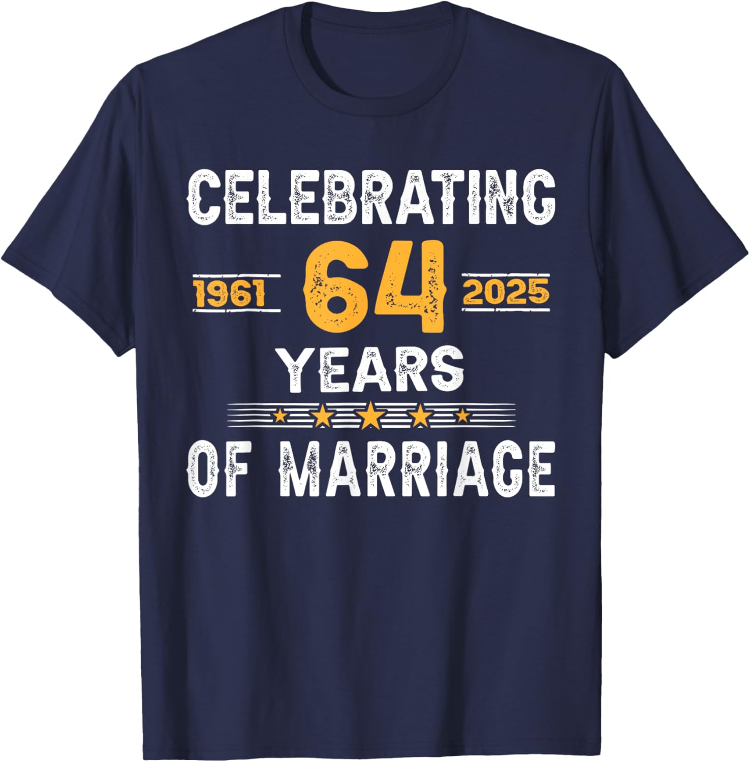 64th Wedding Anniversary T-Shirt for Couples Celebrating 64 Years of Love - 2