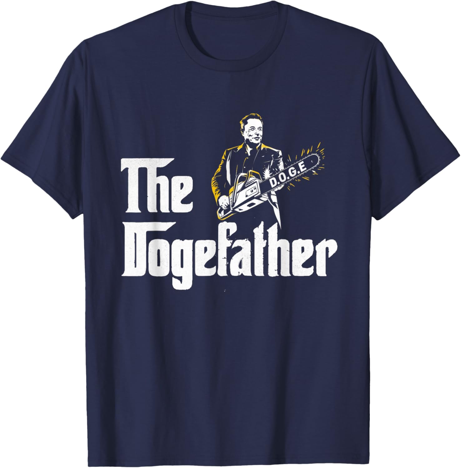Funny DOGE D.O.G.E Father's Day T-Shirt with Chainsaw Design for Men - 16