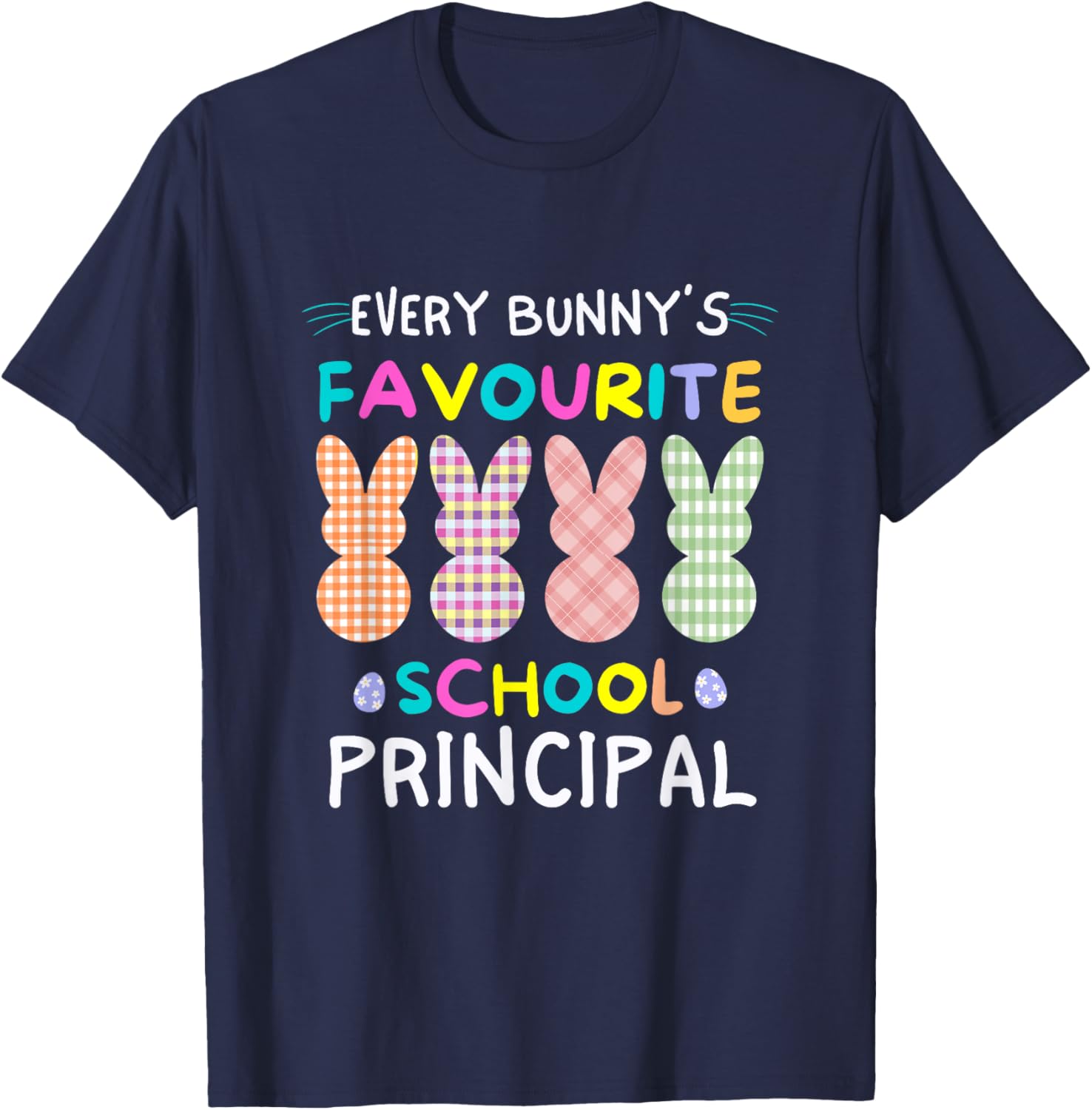 Every Bunny's Favorite Principal Easter Egg Hunt T-Shirt for Fun Celebrations - 5
