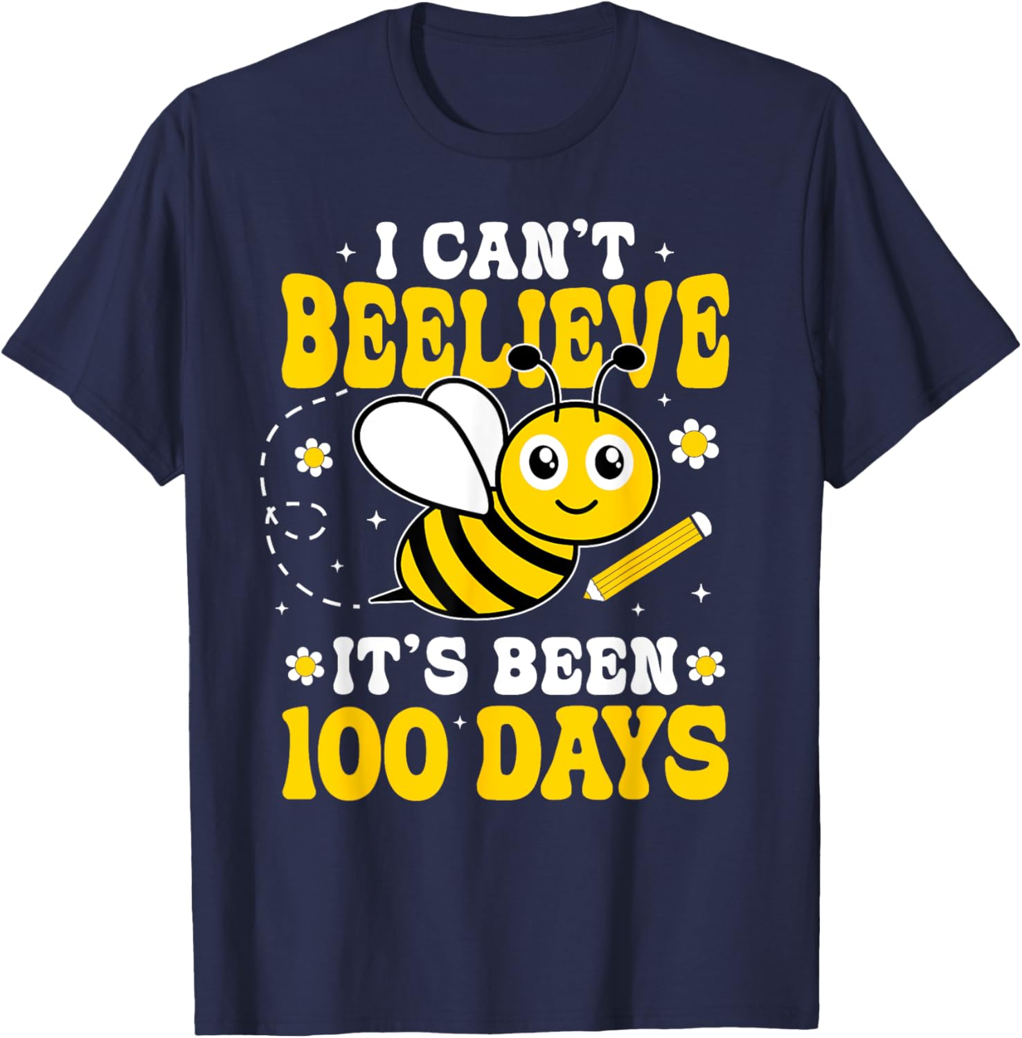 Cute Bee 100 Days of School T-Shirt for Kids Fun School Celebration - 10