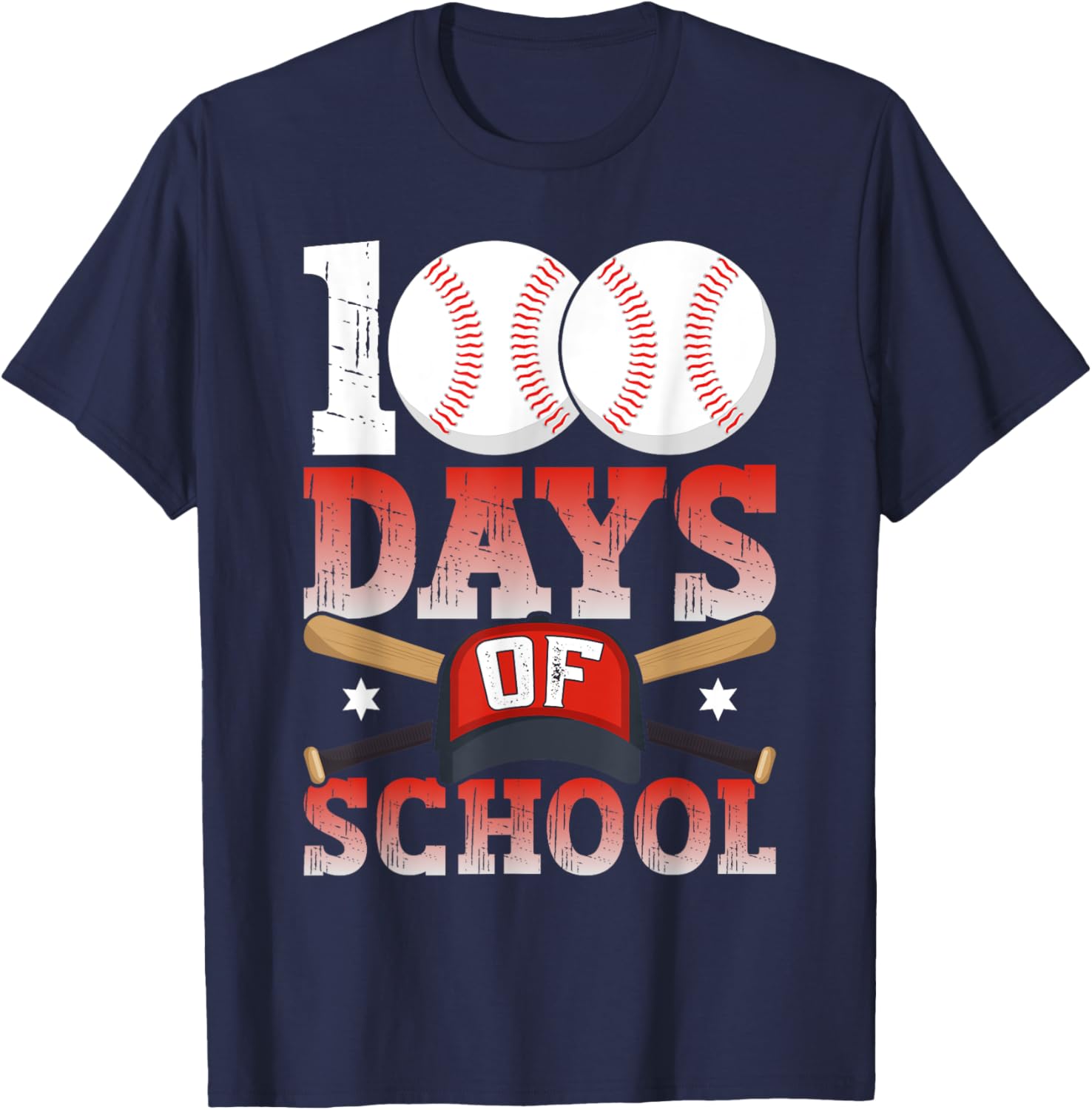 100 Days of School Baseball T-Shirt for Kids Boys Fun 100th Day Celebration - 8