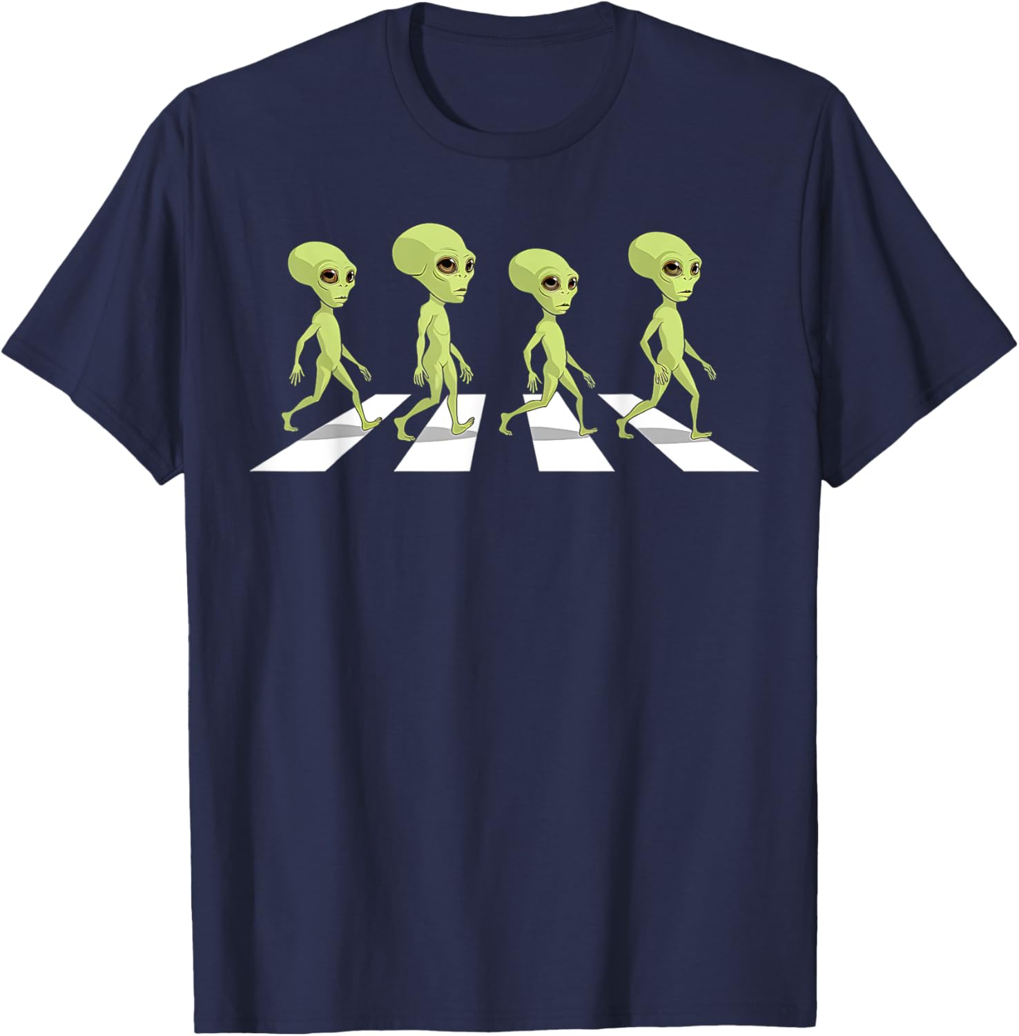 Funny Alien UFO Crosswalk T-Shirt for Men, Women, and Kids - 3