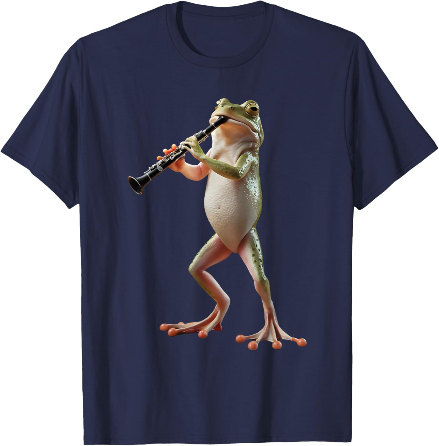 Cute Frog Playing Clarinet T-Shirt for Music Lovers and Nature Fans - 15