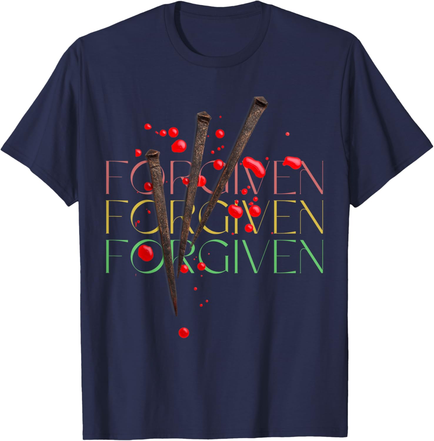 Forgiven Love Jesus T-Shirt Faith Graphic Tee for Christians - 17
