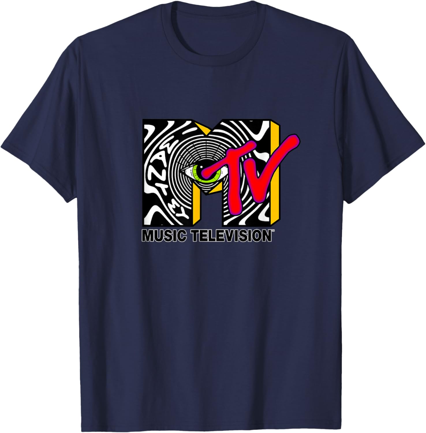 MTV Psychedelic Eye Logo T-Shirt – Unique Optical Illusion Artwear - 3