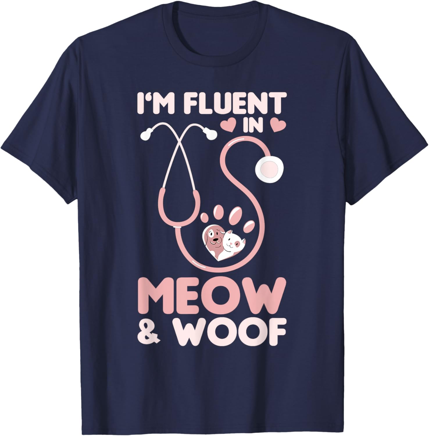 Cute Veterinary Design Stethoscope Paw Vet Tech T-Shirt for Animal Lovers - 9