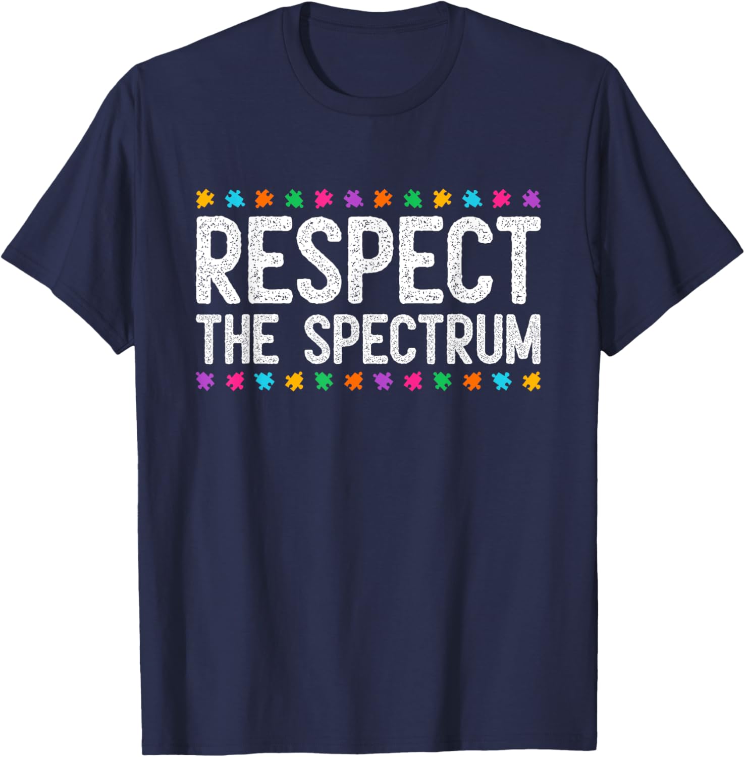 Respect The Spectrum Autism Awareness Puzzle Piece Warrior T-Shirt - 18