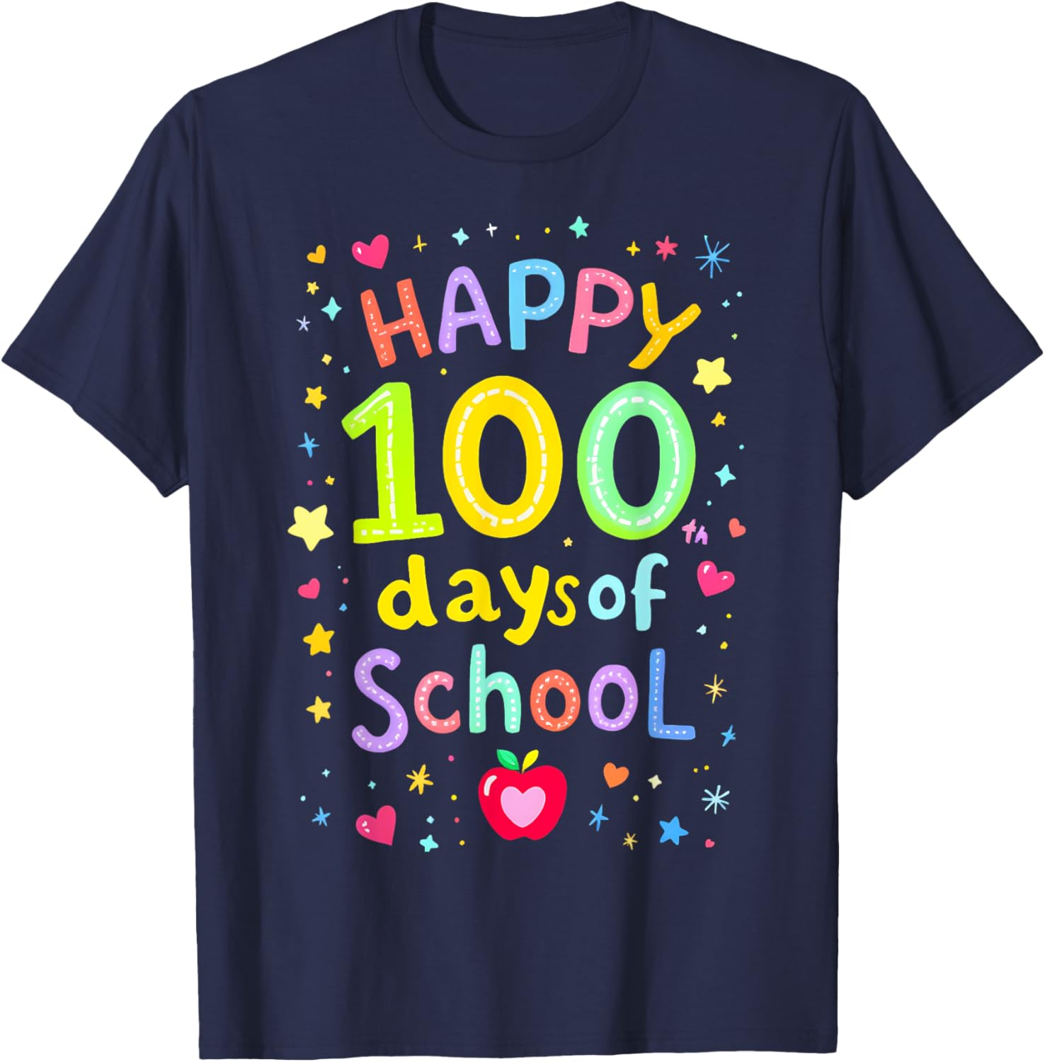 Happy 100 Days of School T-Shirt for Teachers and Students - 5