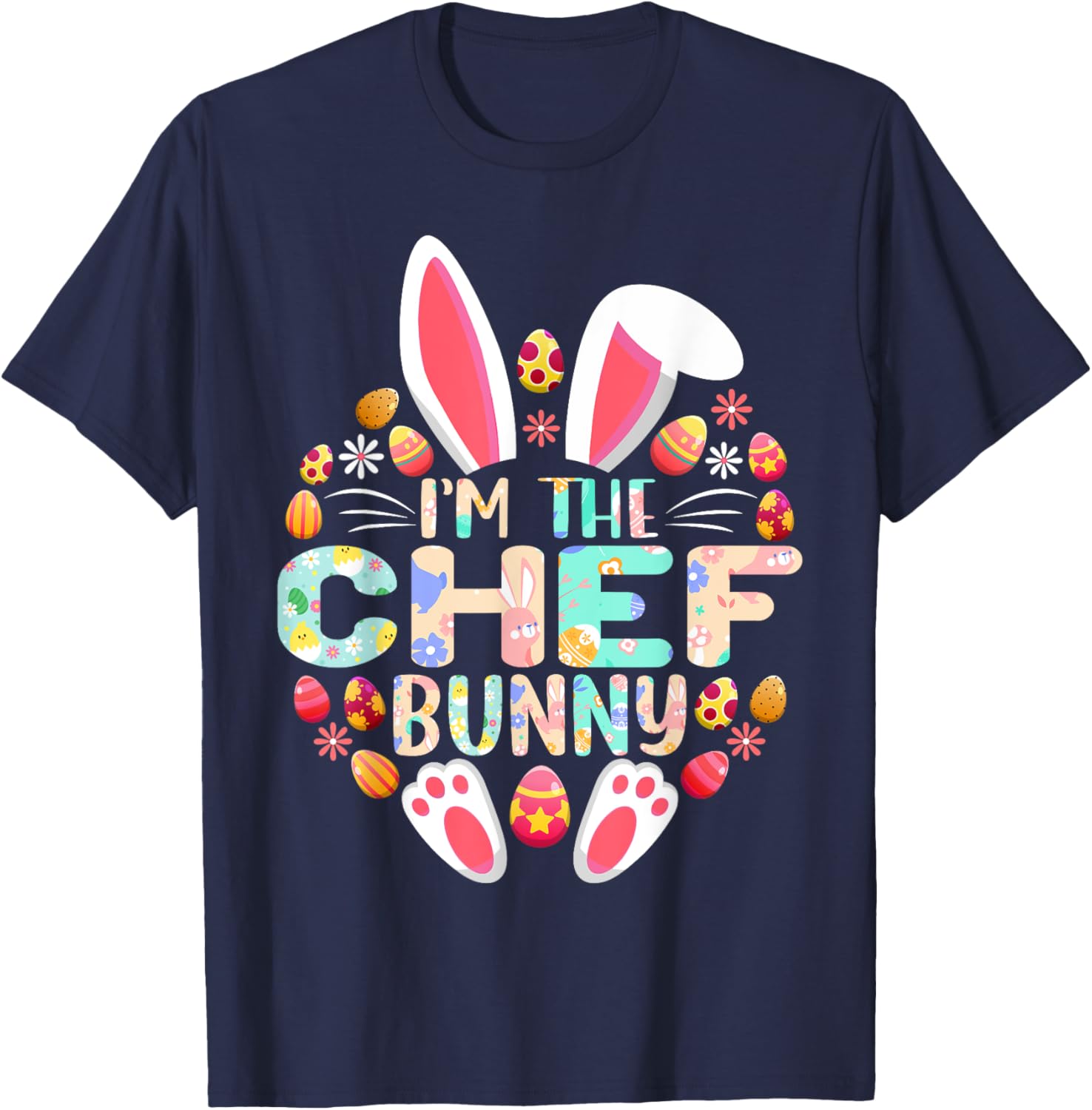 Funny Easter Family Matching T-Shirt I'm The Chef Bunny Design - 17