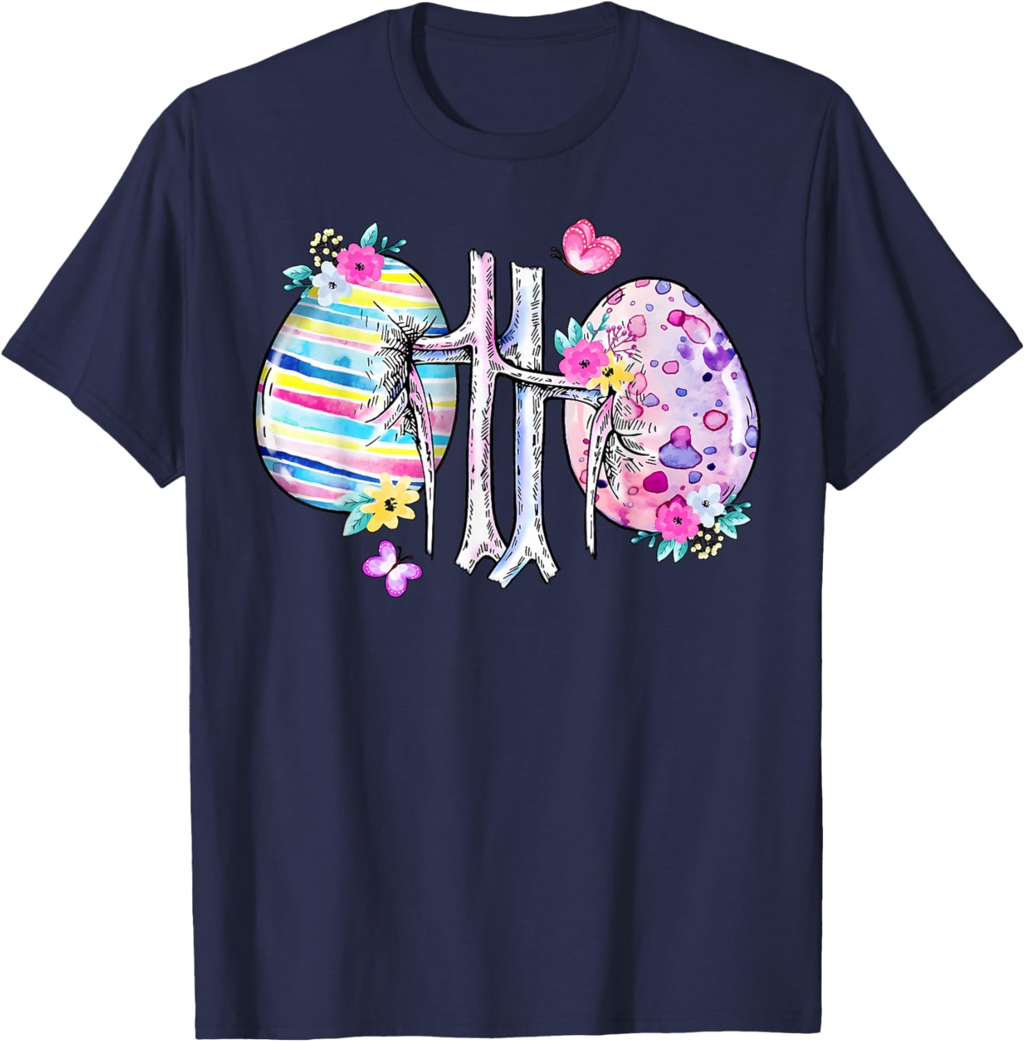 Floral Kidney Easter Egg T-Shirt for Dialysis Nurses and Technicians - 10