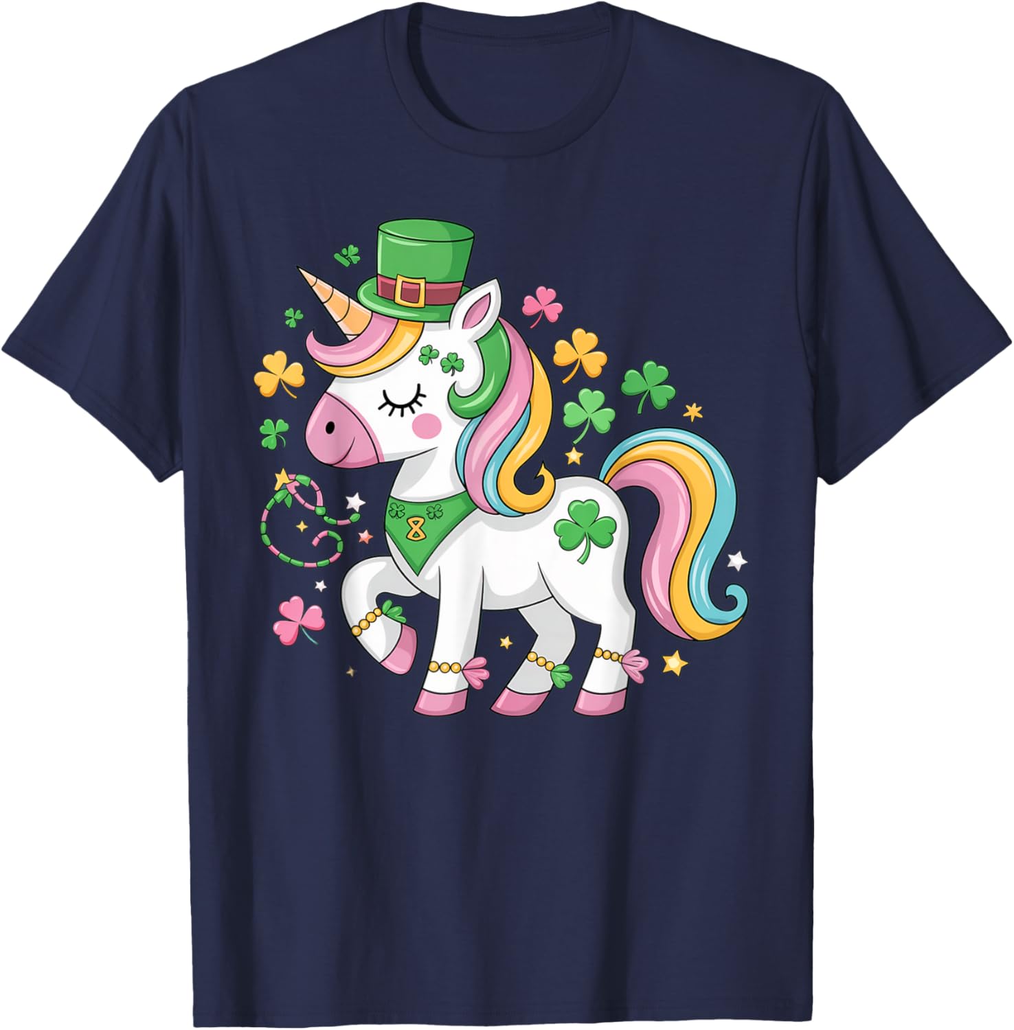 Cute Girls St Patricks Day Unicorn Shamrock Lepricorn T-Shirt for Kids - 5