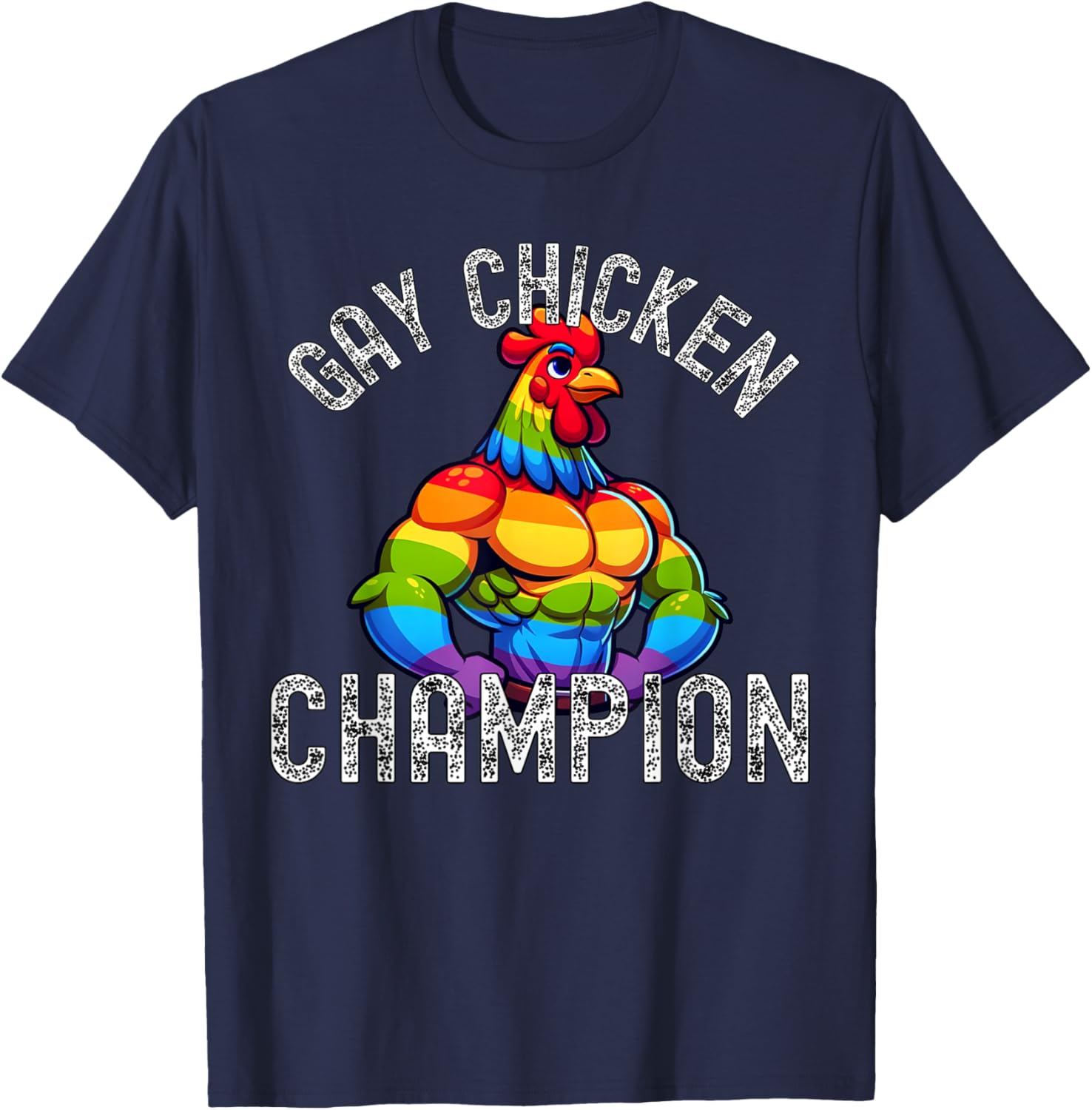 Gay Chicken Champion T-Shirt Fun Pride Apparel for LGBTQ+ Enthusiasts - 3