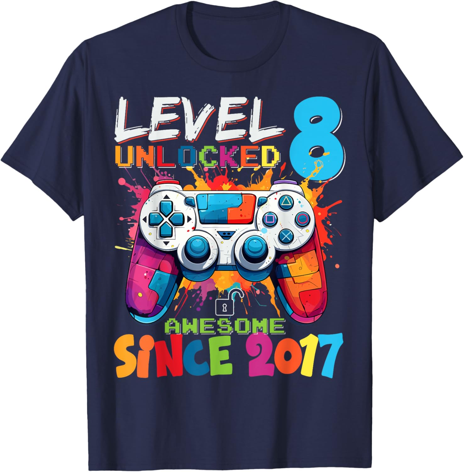 Level 8 Unlocked Video Games Birthday T-Shirt for Gamers 2017 Edition - 2