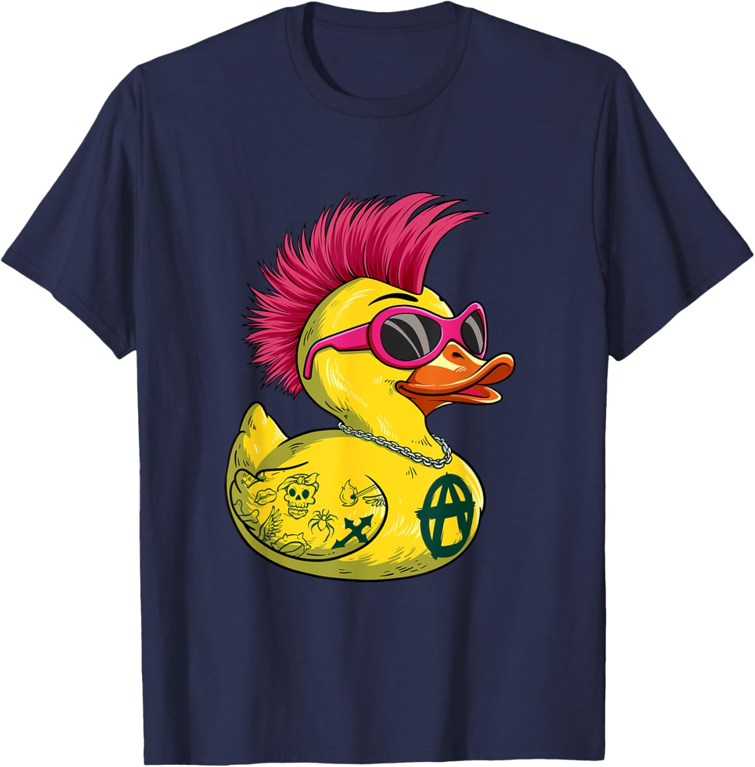 Punk Duck Rocker T-Shirt for Bold Style Lovers - Unique Fashion Statement - 3