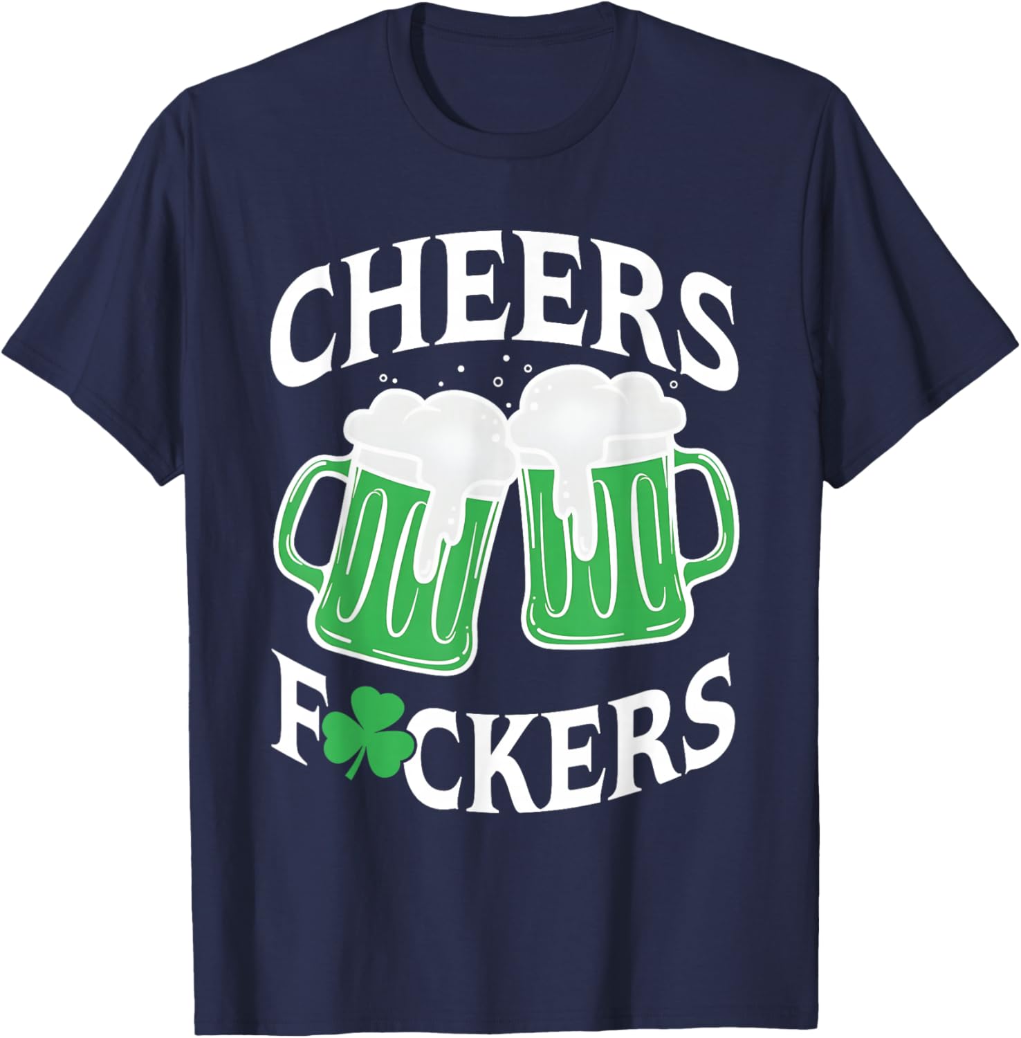 Funny St Patricks Day T-Shirt Cheers Shamrock Design for Party Fun - 12