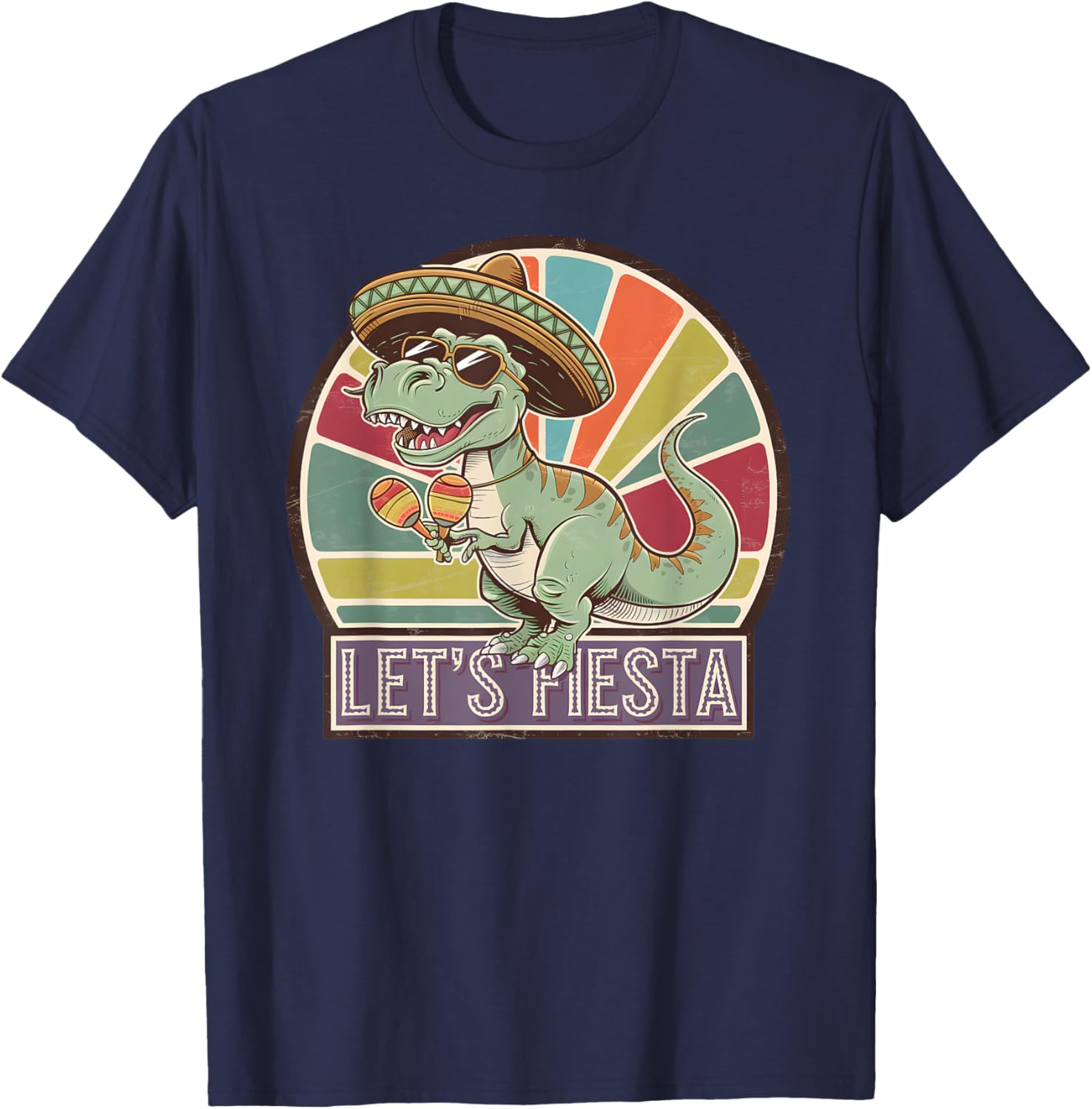 Lets Fiesta Mexican Dino T-Rex Cinco de Mayo Toddler Boys T-Shirt - 15
