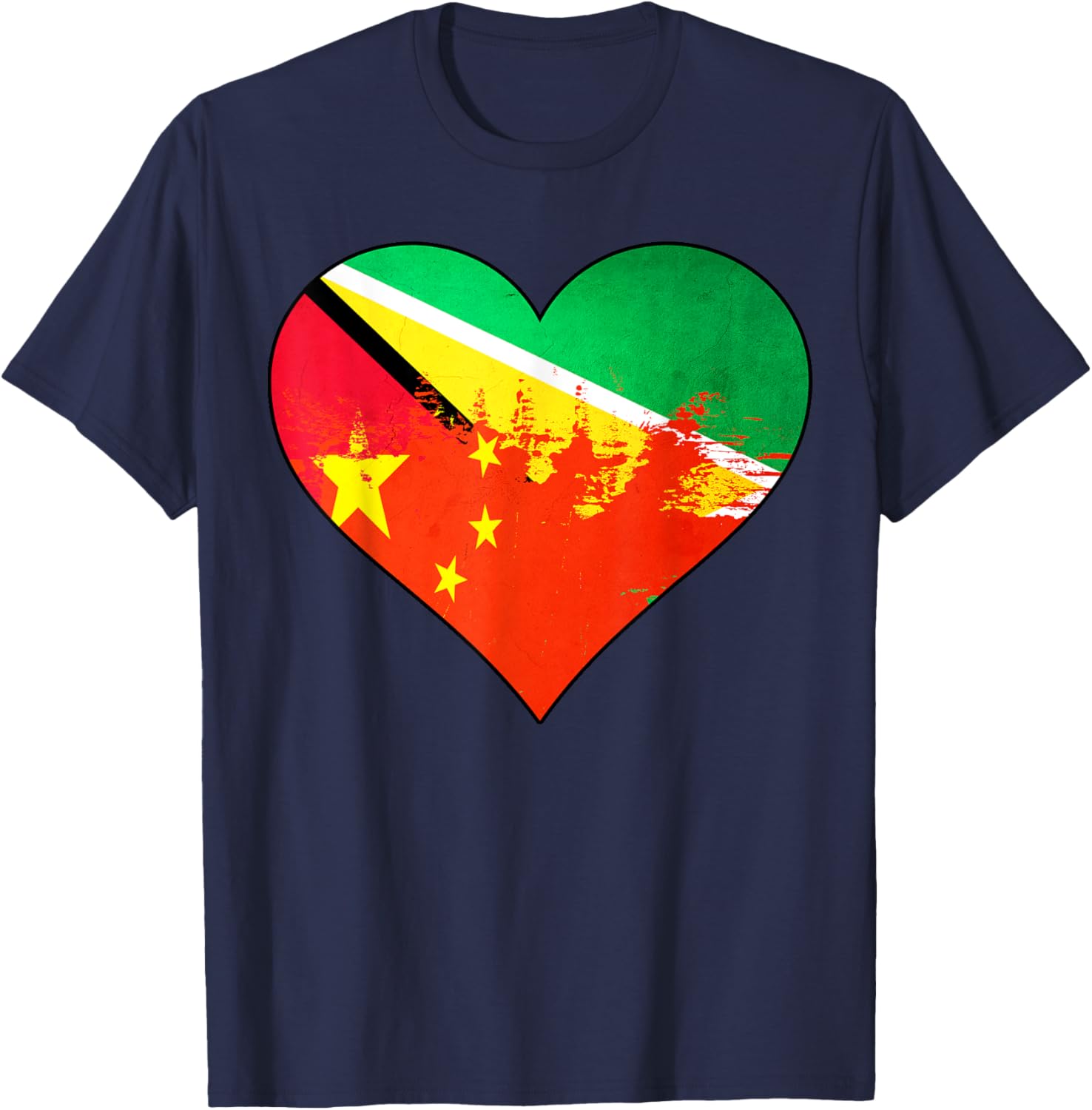 Guyanese and Chinese Heritage Flag T-Shirt for Cultural Pride and Style - 6