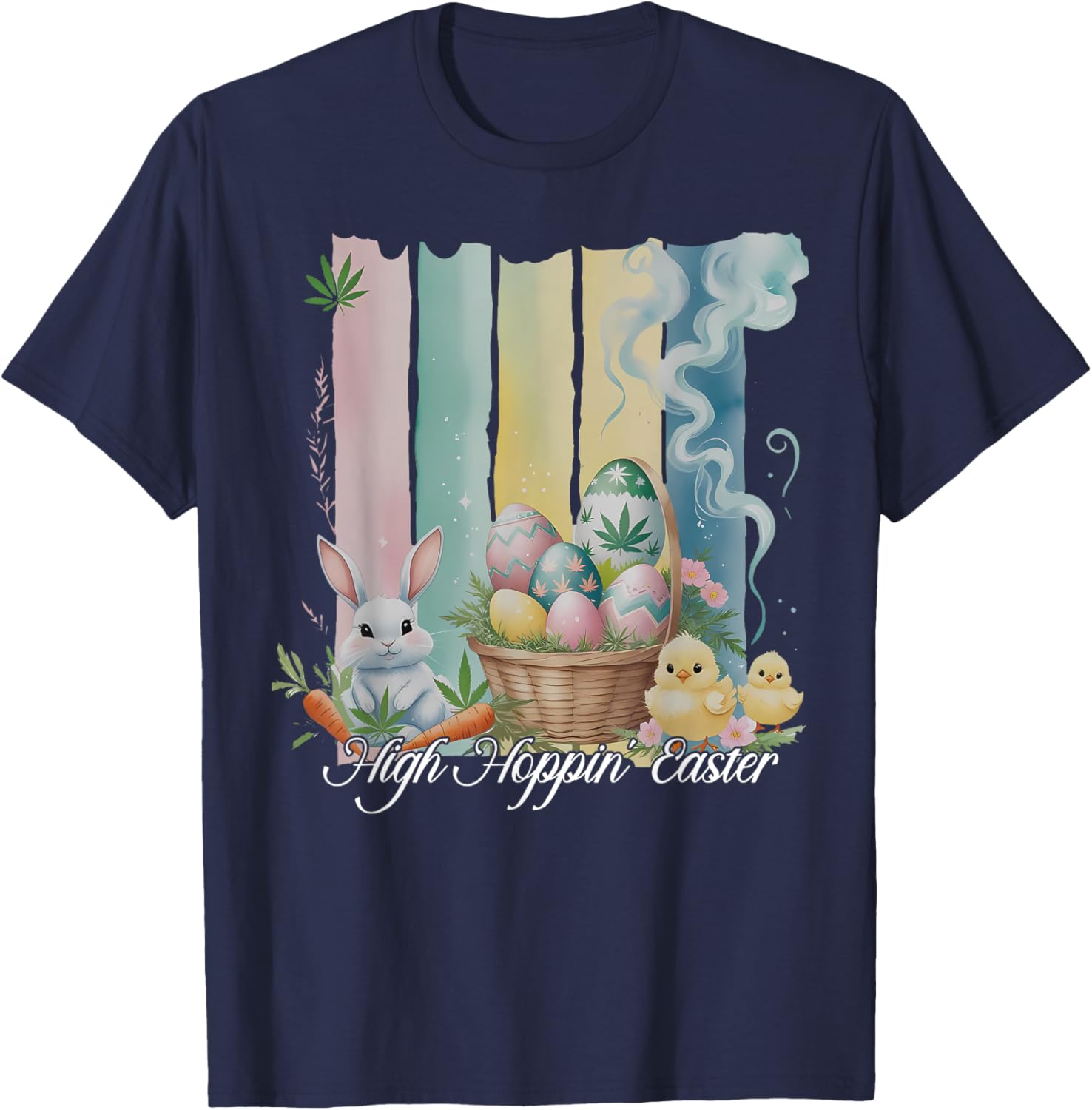 Easter Bunny Eggs Flower Cannabis Weed Stoner T-Shirt for Fun Loving Fans - 18