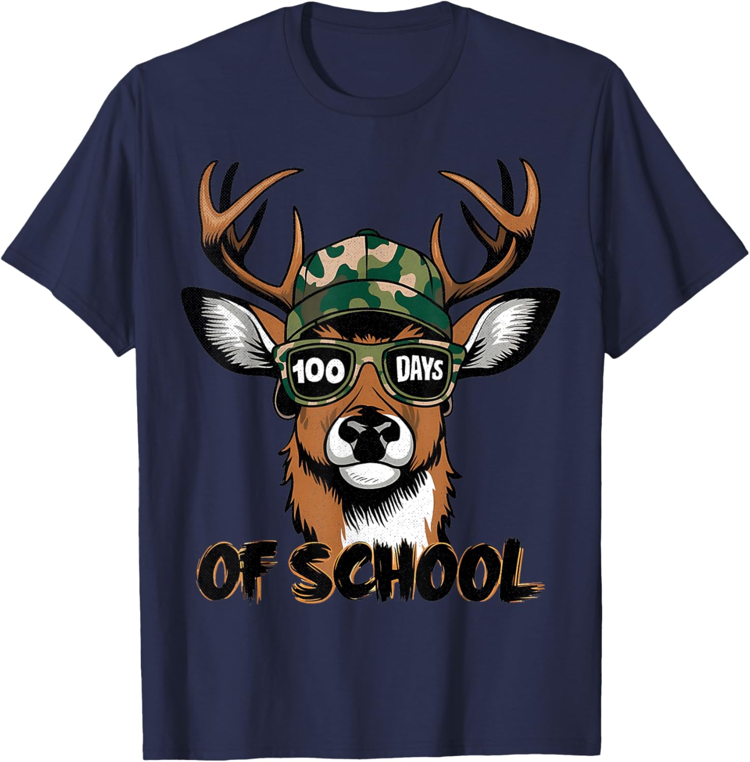 100 Days of School Deer Hunting T-Shirt for Kids Fun and Stylish - 8