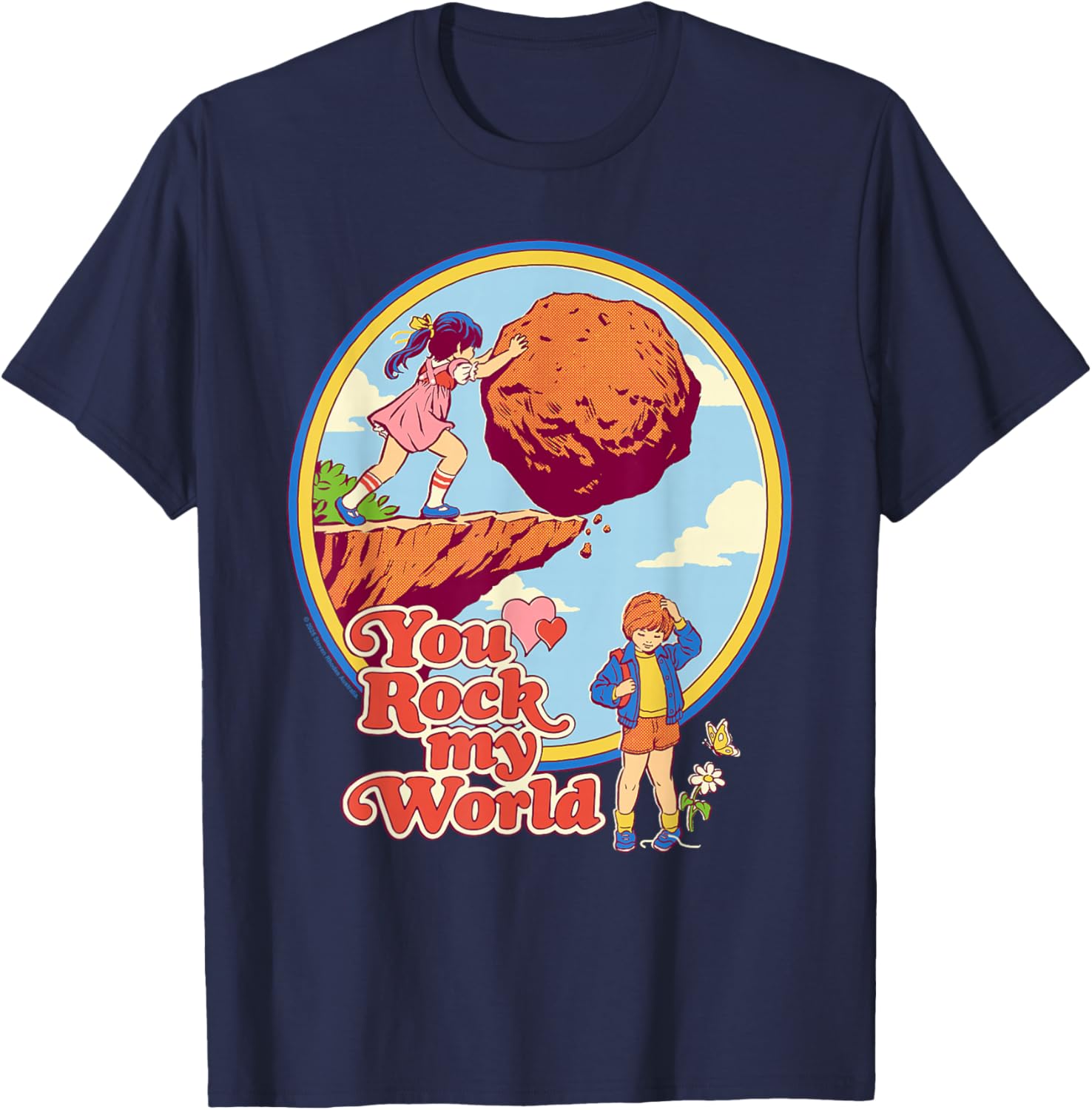 Rock My World Valentine's Sarcastic Vintage Funny T-Shirt for Adults - 2
