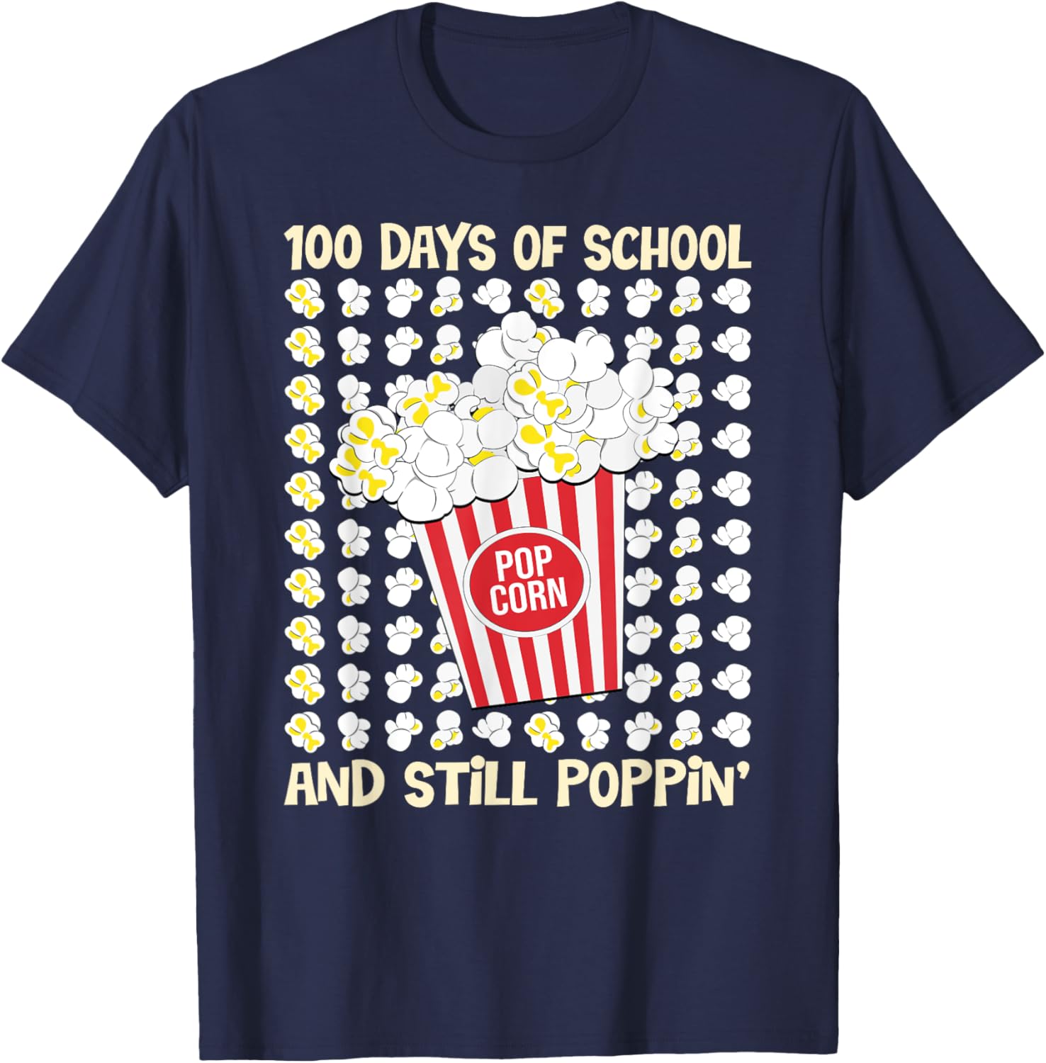 100 Days of School Loving Popcorn T-Shirt for Kids and Adults - 5