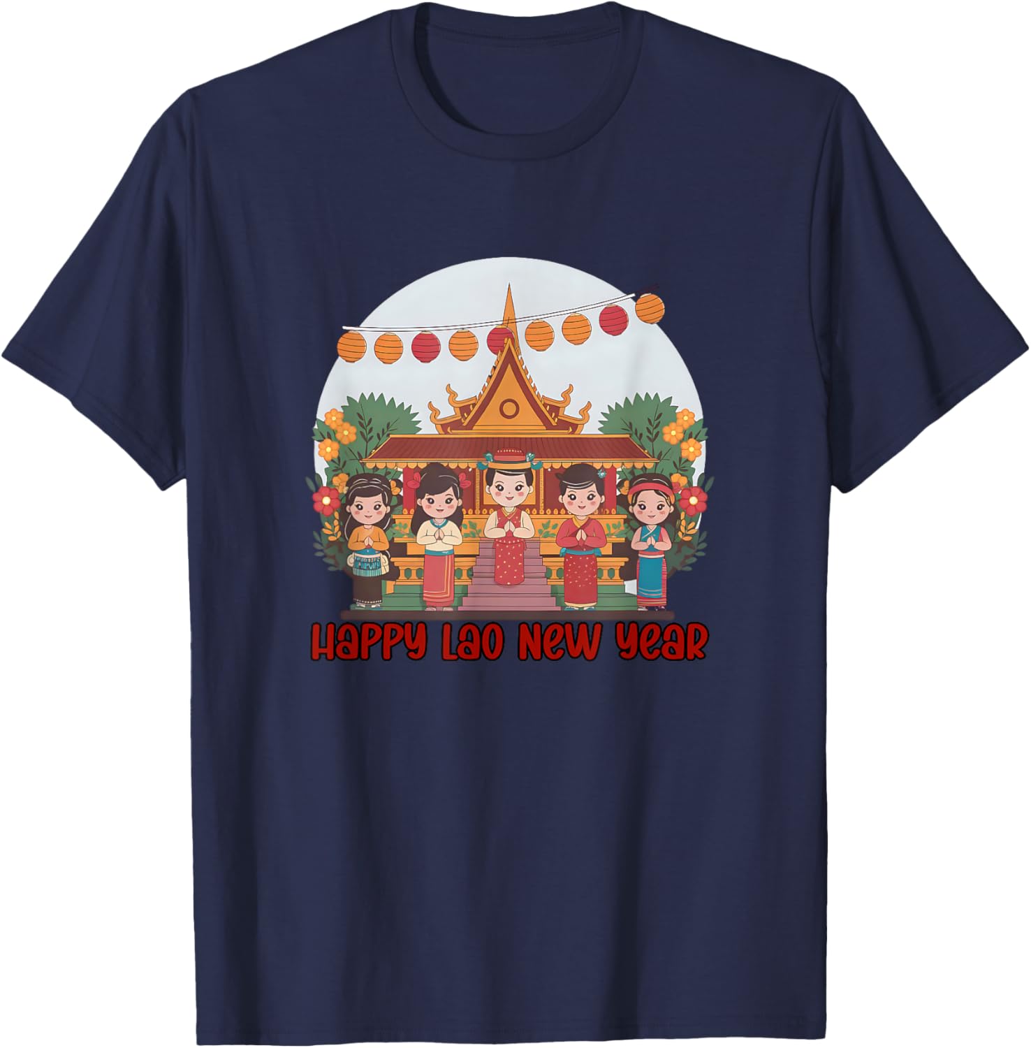 Happy Lao New Year T-Shirt for Pi Mai Celebrations - Laotian Style Apparel - 3