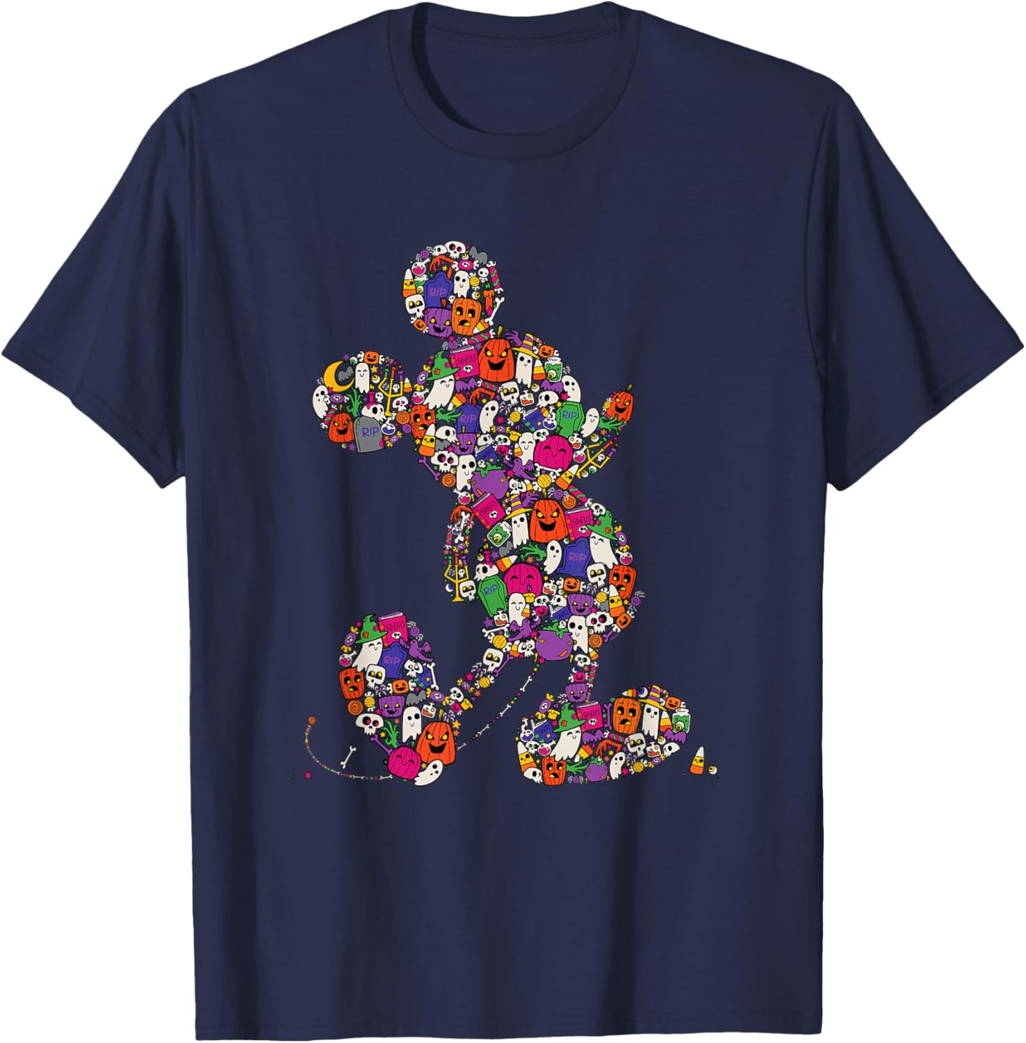 Cute Mickey Mouse Halloween T-Shirt Spooky Silhouette for Kids and Adults - 17