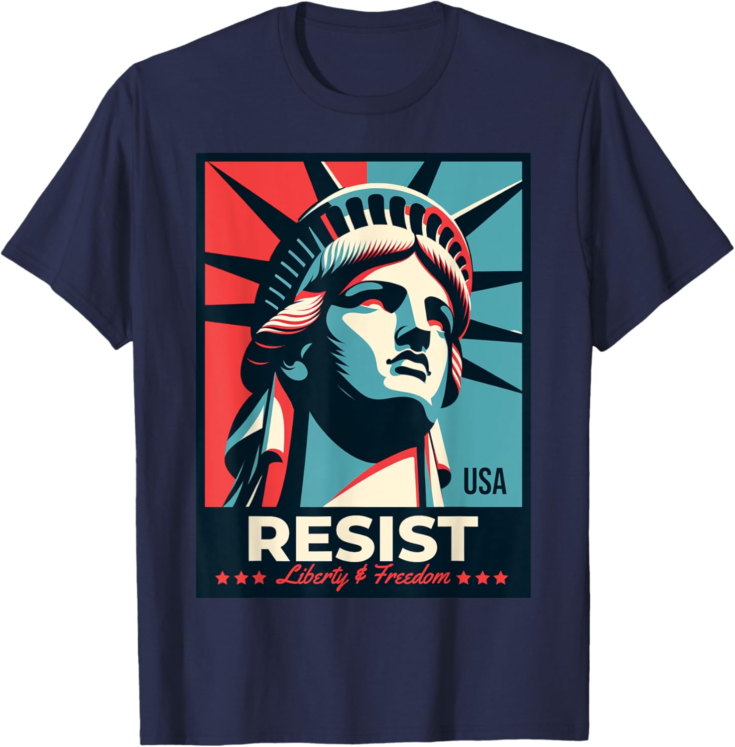 Resist T-Shirt with Statue of Liberty Design - Stylish Activist Apparel - 8