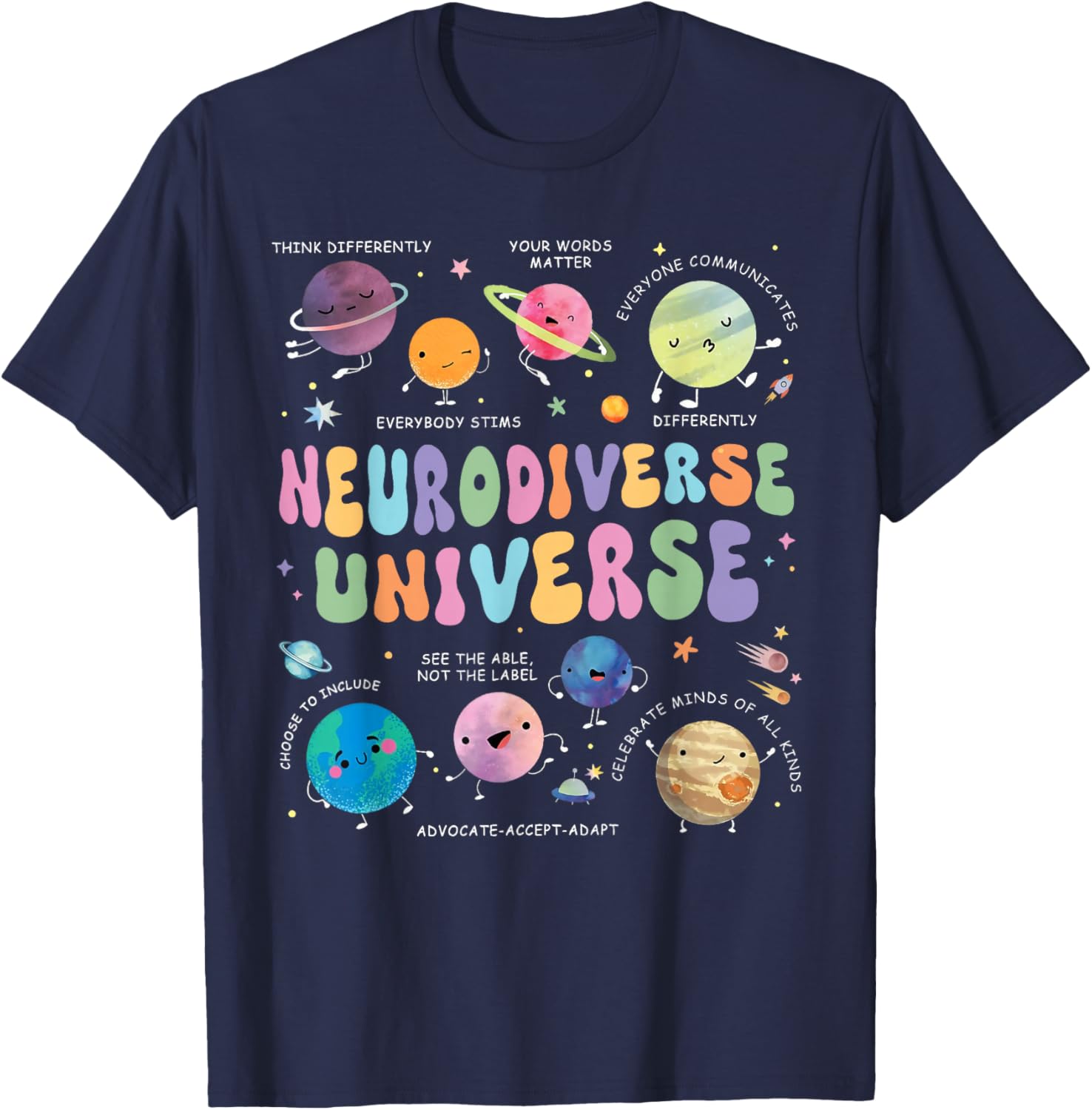Neurodiverse Universe Autism Awareness T-Shirt for Understanding and Acceptance - 5